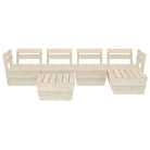 6-delige tuinset van geïmpregneerd vurenhout met tafel en hocker - Tuinsets