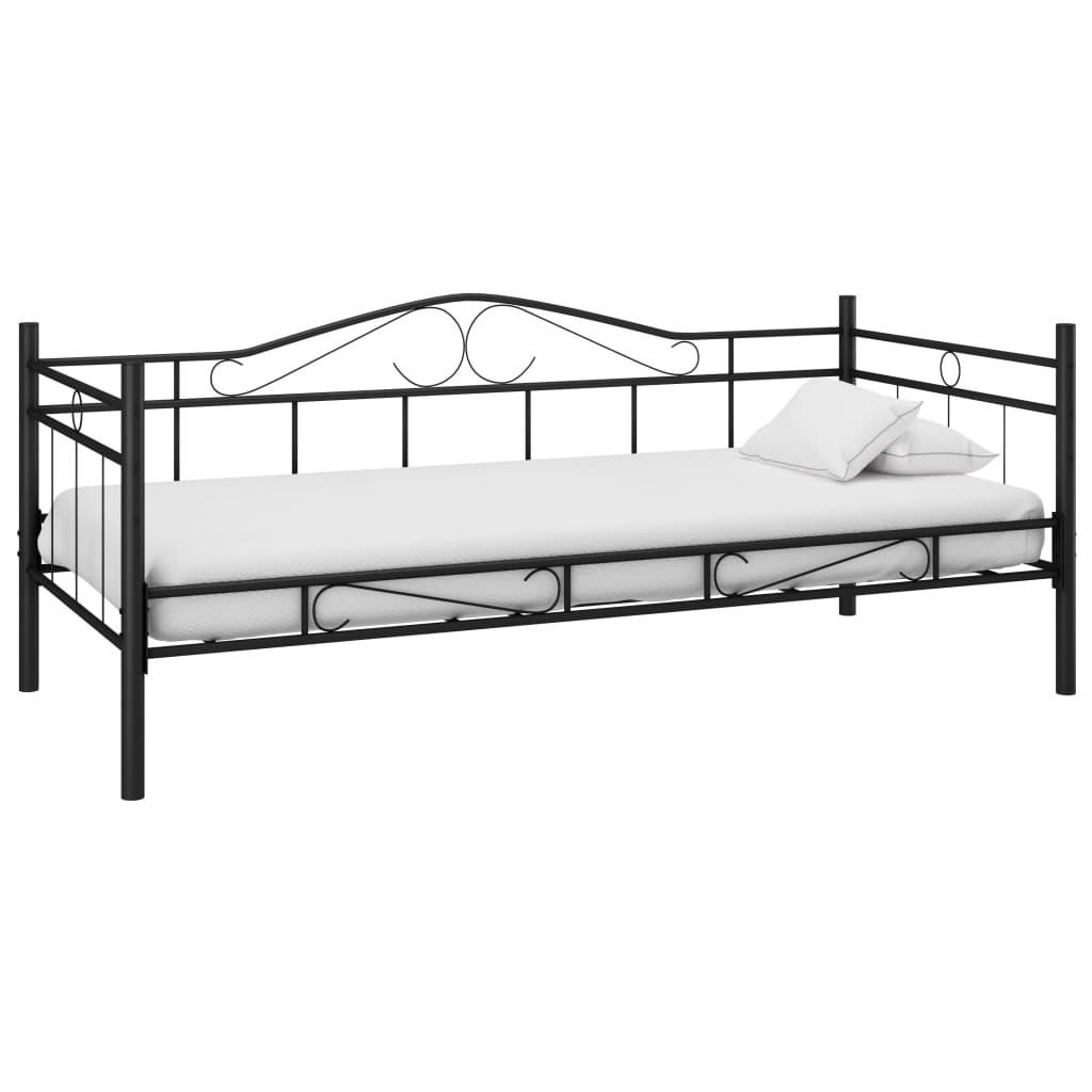 vidaXL Slaapbank metaal zwart 90x200 cm