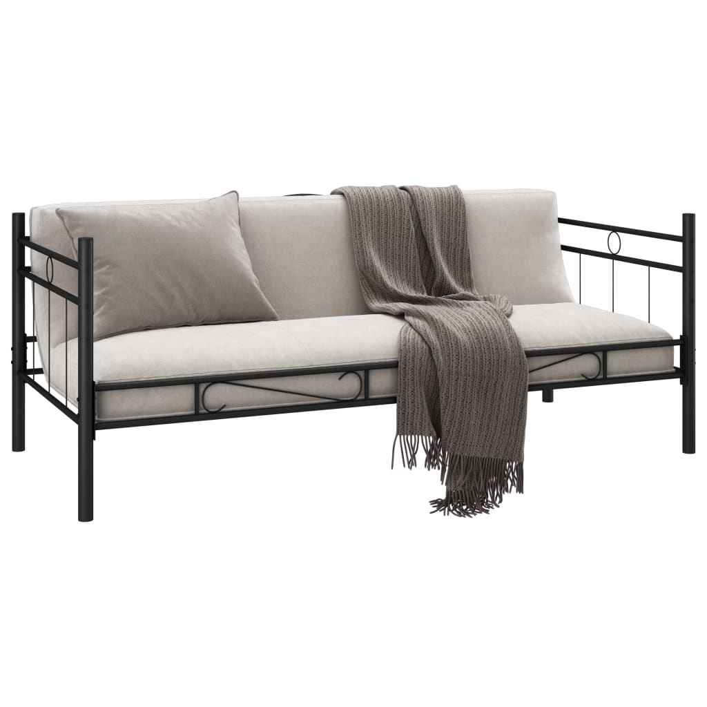 vidaXL Slaapbank metaal zwart 90x200 cm