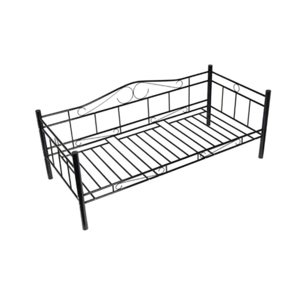 vidaXL Slaapbank metaal zwart 90x200 cm