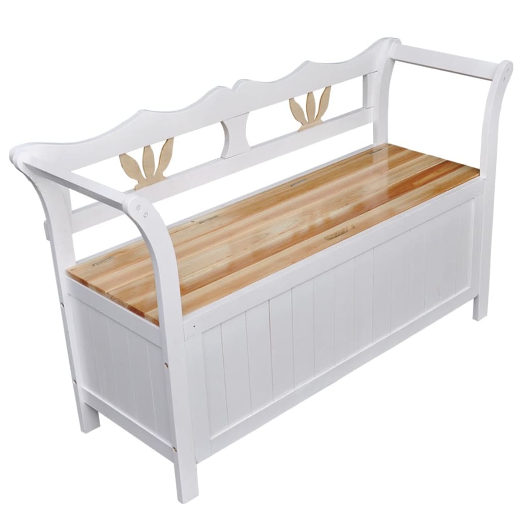 vidaXL Opbergbankje 126x42x75 cm hout wit
