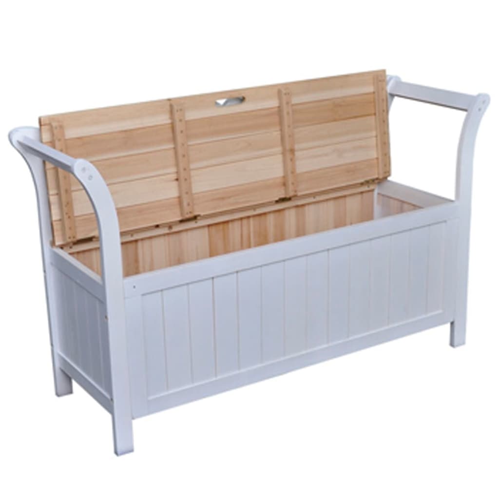 vidaXL Opbergbankje 126x42x75 cm hout wit