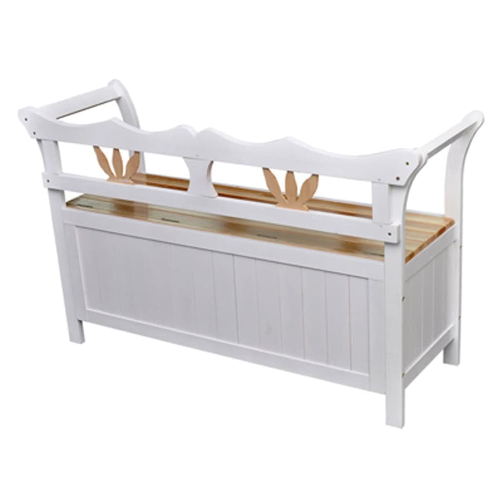 vidaXL Opbergbankje 126x42x75 cm hout wit
