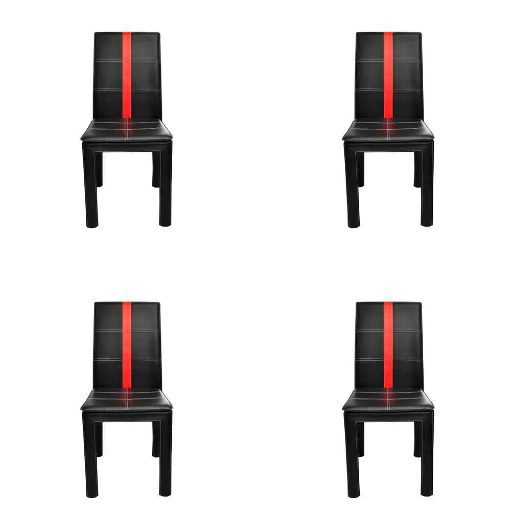 vidaXL Eetstoelen 4 pcs Zwart 46 x 38.5 x 91 cm Kunstleer