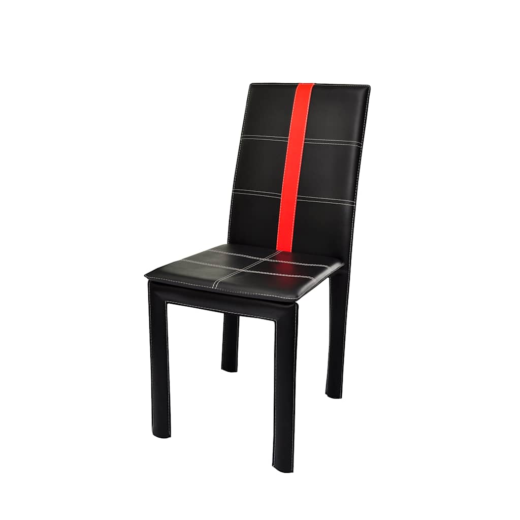 vidaXL Eetstoelen 4 pcs Zwart 46 x 38.5 x 91 cm Kunstleer