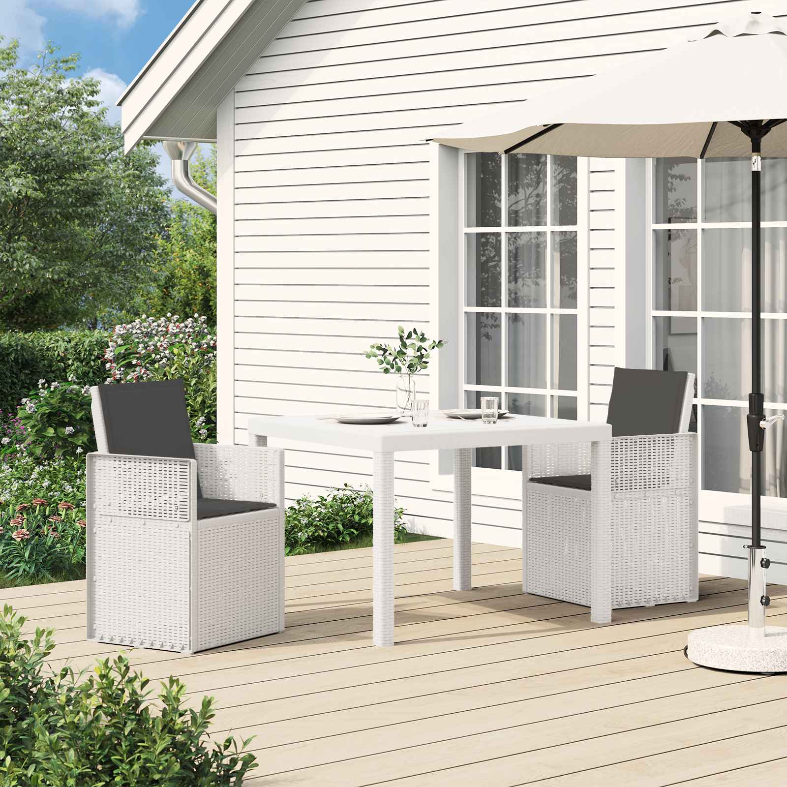 vidaXL Tuin Eetstoelen 2 pcs Antraciet 53 x 47 x 88,5 cm PP