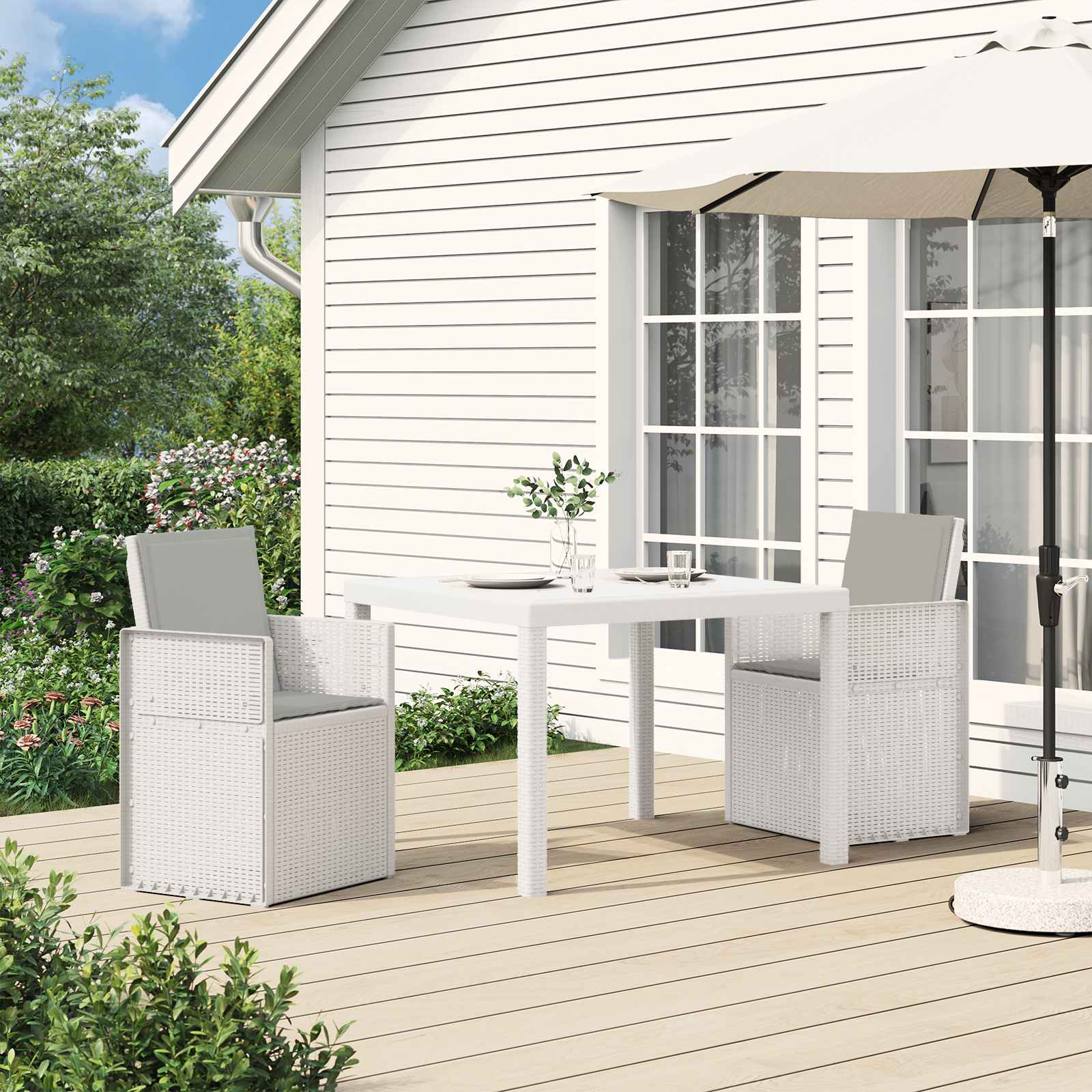 vidaXL Tuin Eetstoelen 2 pcs Antraciet 53 x 47 x 88,5 cm PP