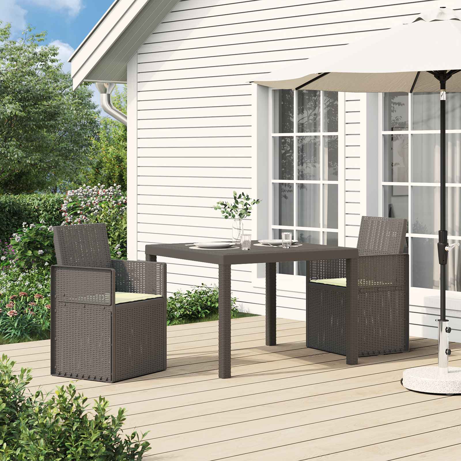 vidaXL Tuin Eetstoelen 2 pcs Antraciet 53 x 47 x 88,5 cm PP
