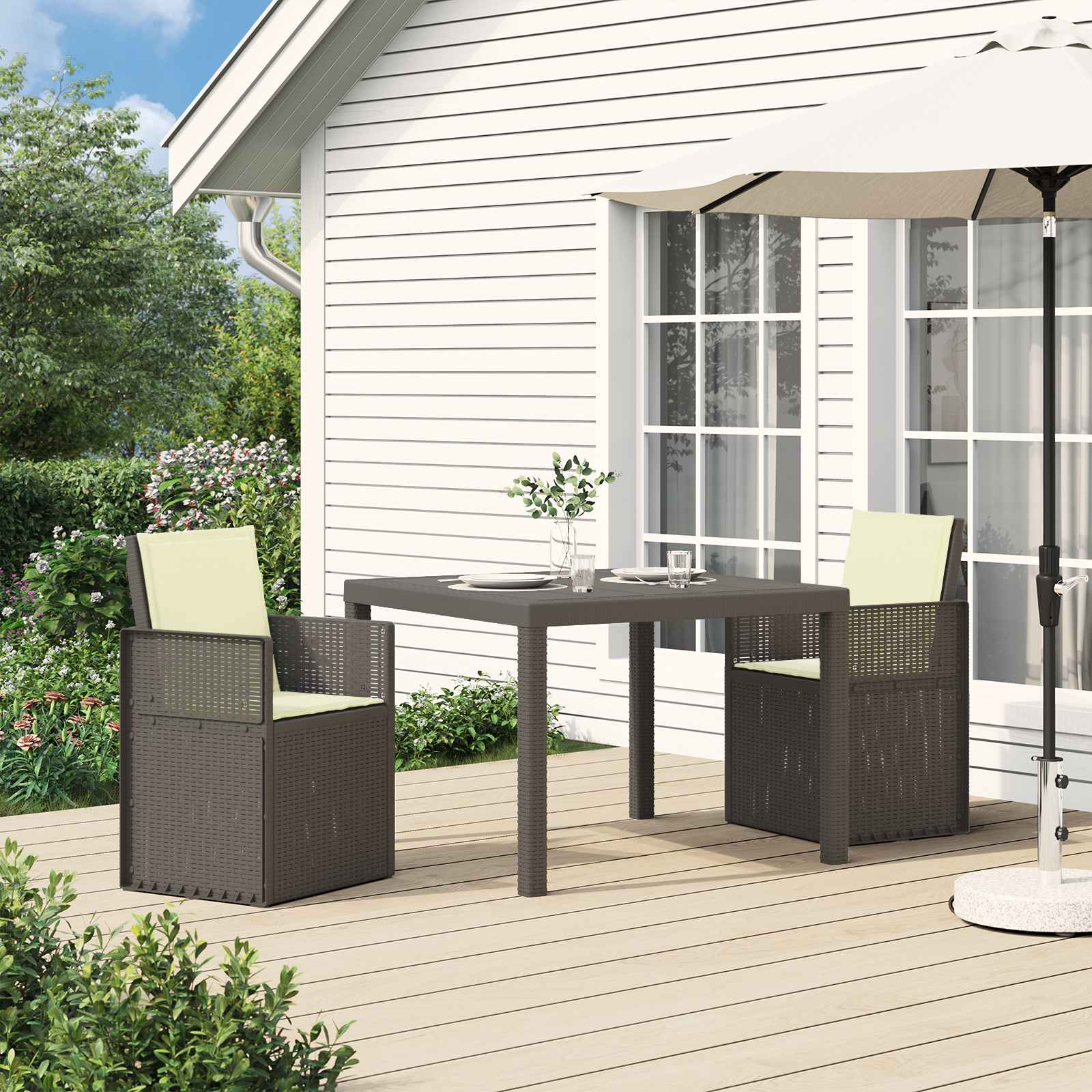 vidaXL Tuin Eetstoelen 2 pcs Antraciet 53 x 47 x 88,5 cm PP