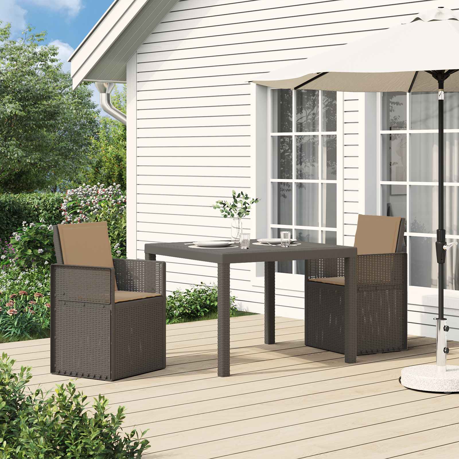 vidaXL Tuin Eetstoelen 2 pcs Antraciet 53 x 47 x 88,5 cm PP