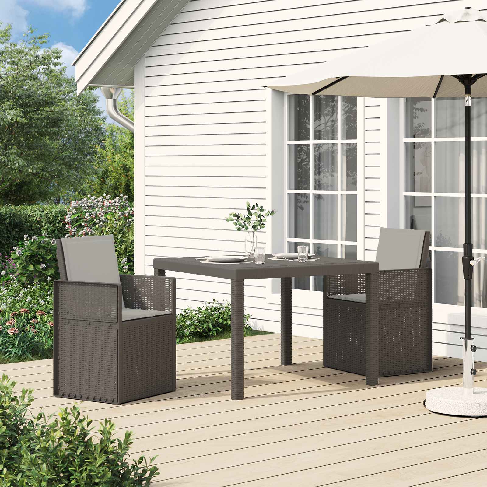vidaXL Tuin Eetstoelen 2 pcs Antraciet 53 x 47 x 88,5 cm PP