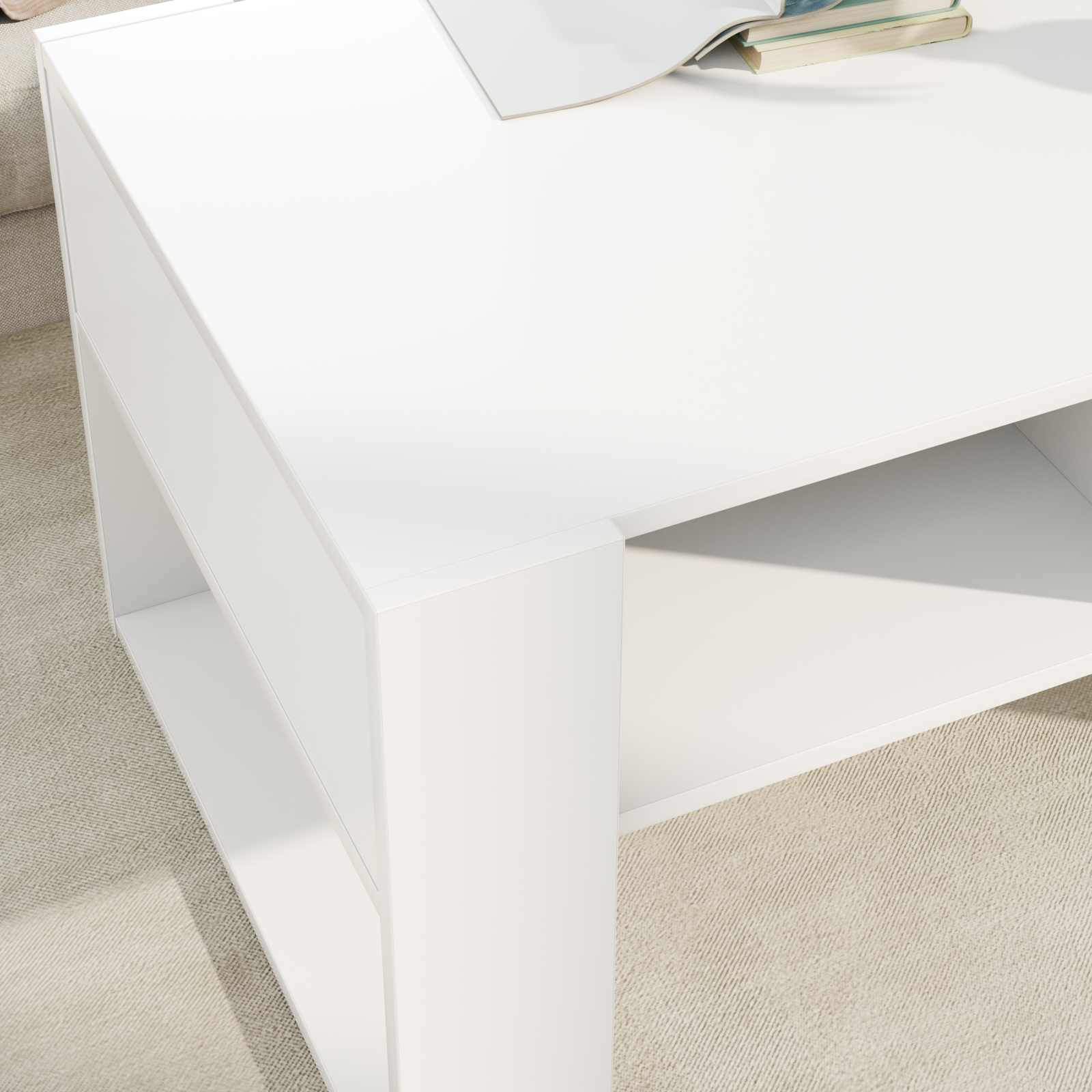 vidaXL Salontafel met opslag Wit 92 x 53 x 45 cm Bewerkt hout