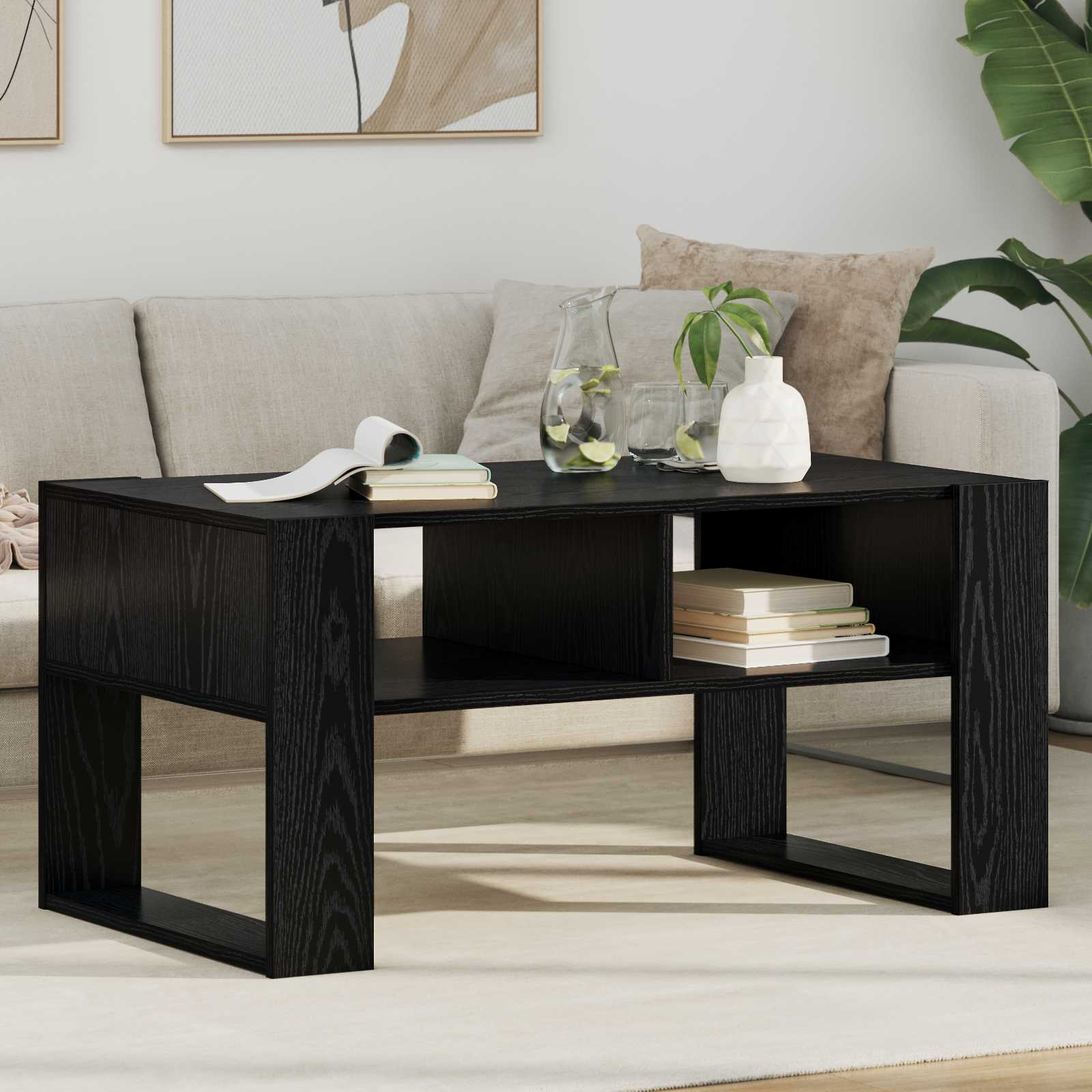 vidaXL Salontafel met opslag Wit 92 x 53 x 45 cm Bewerkt hout