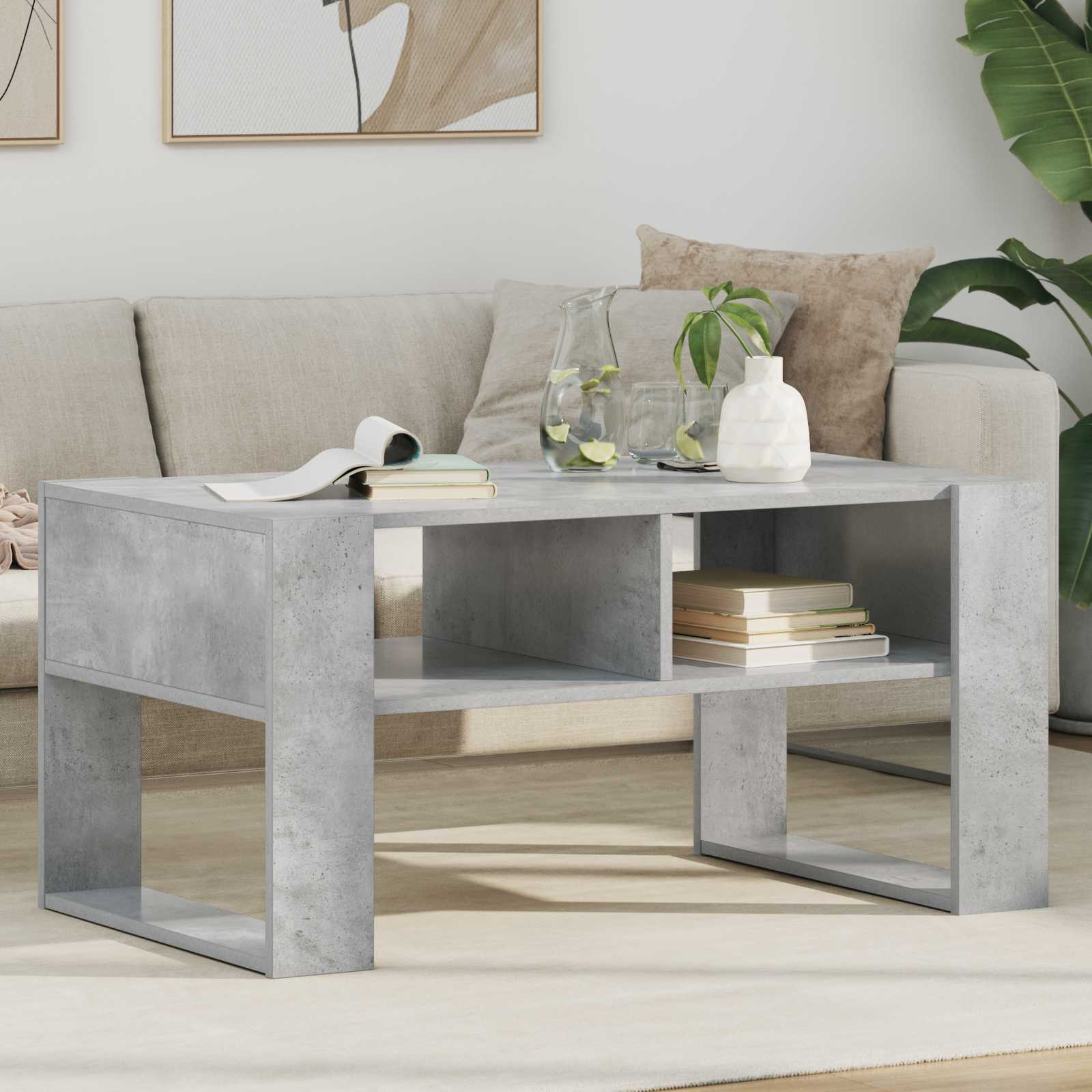 vidaXL Salontafel met opslag Wit 92 x 53 x 45 cm Bewerkt hout