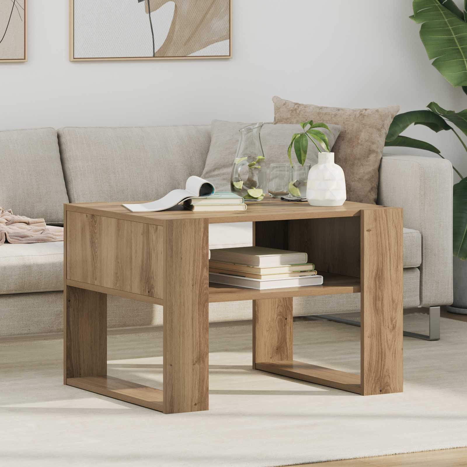 vidaXL Salontafel met opslag Wit 92 x 53 x 45 cm Bewerkt hout
