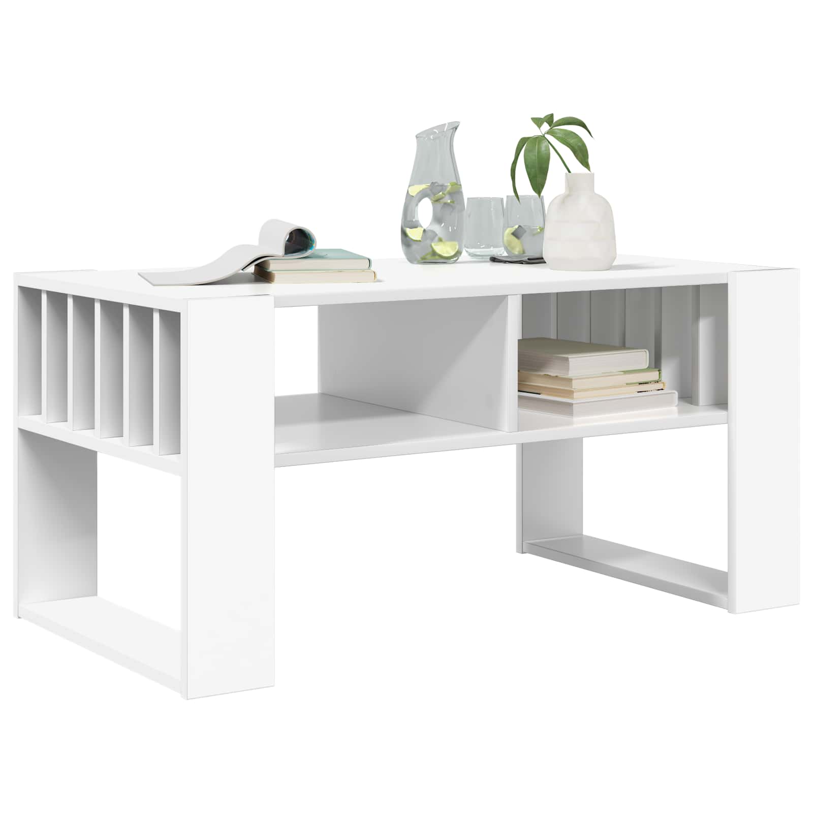 vidaXL Salontafel Wit 92 x 49,5 x 45 cm Bewerkt hout