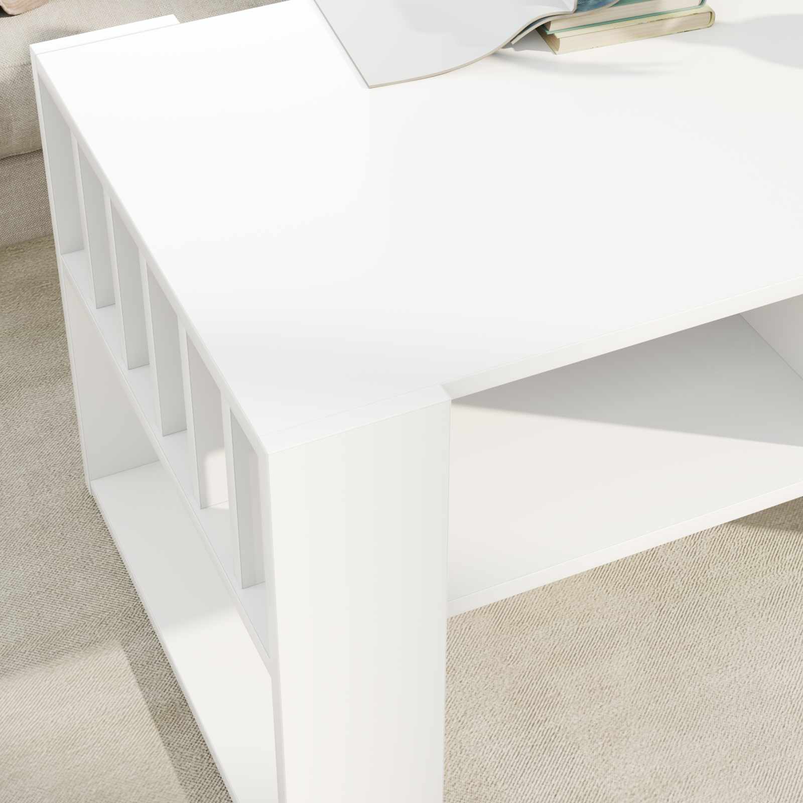 vidaXL Salontafel Wit 92 x 49,5 x 45 cm Bewerkt hout