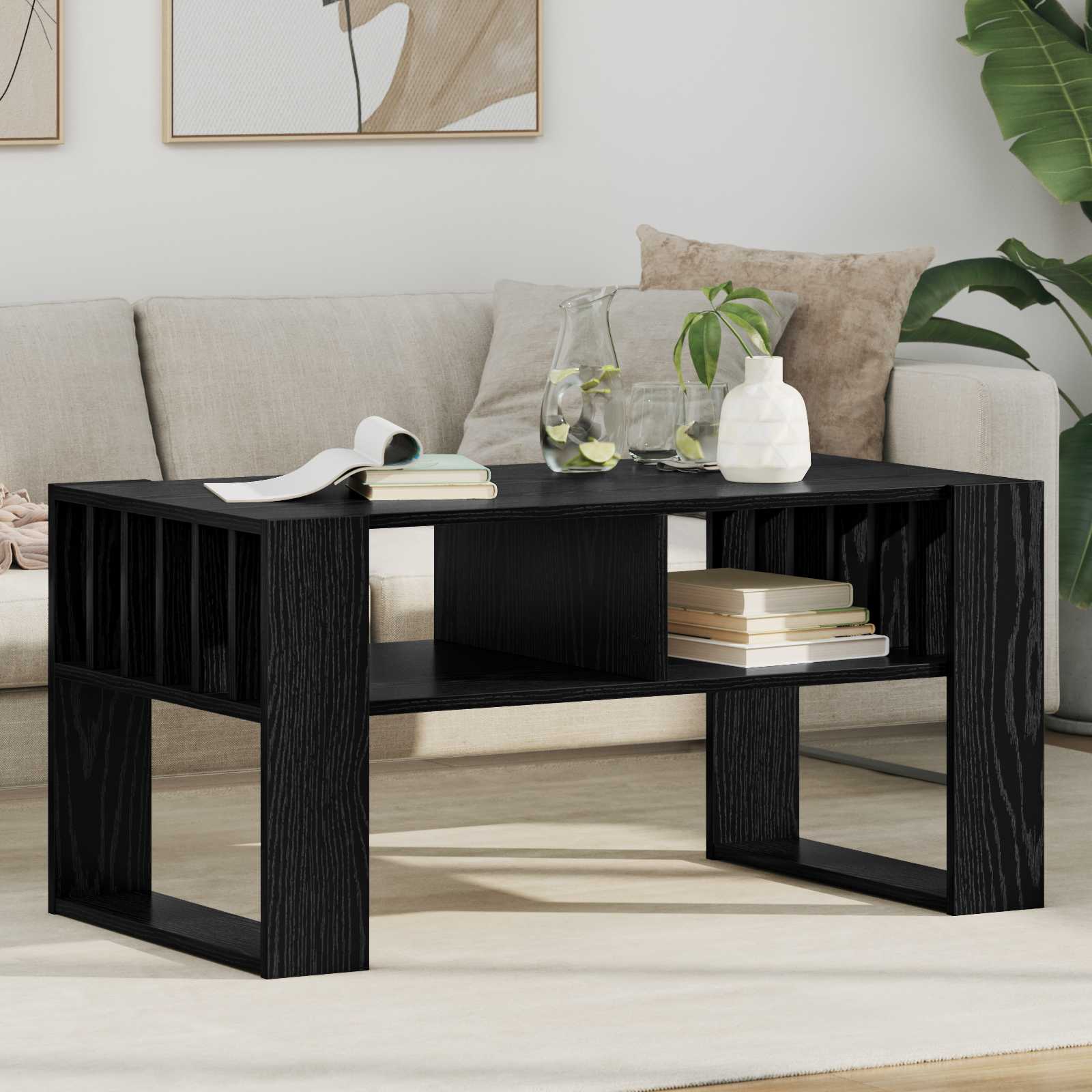 vidaXL Salontafel Wit 92 x 49,5 x 45 cm Bewerkt hout