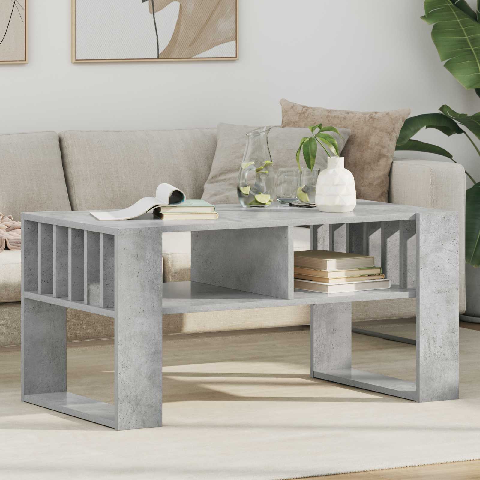 vidaXL Salontafel Wit 92 x 49,5 x 45 cm Bewerkt hout