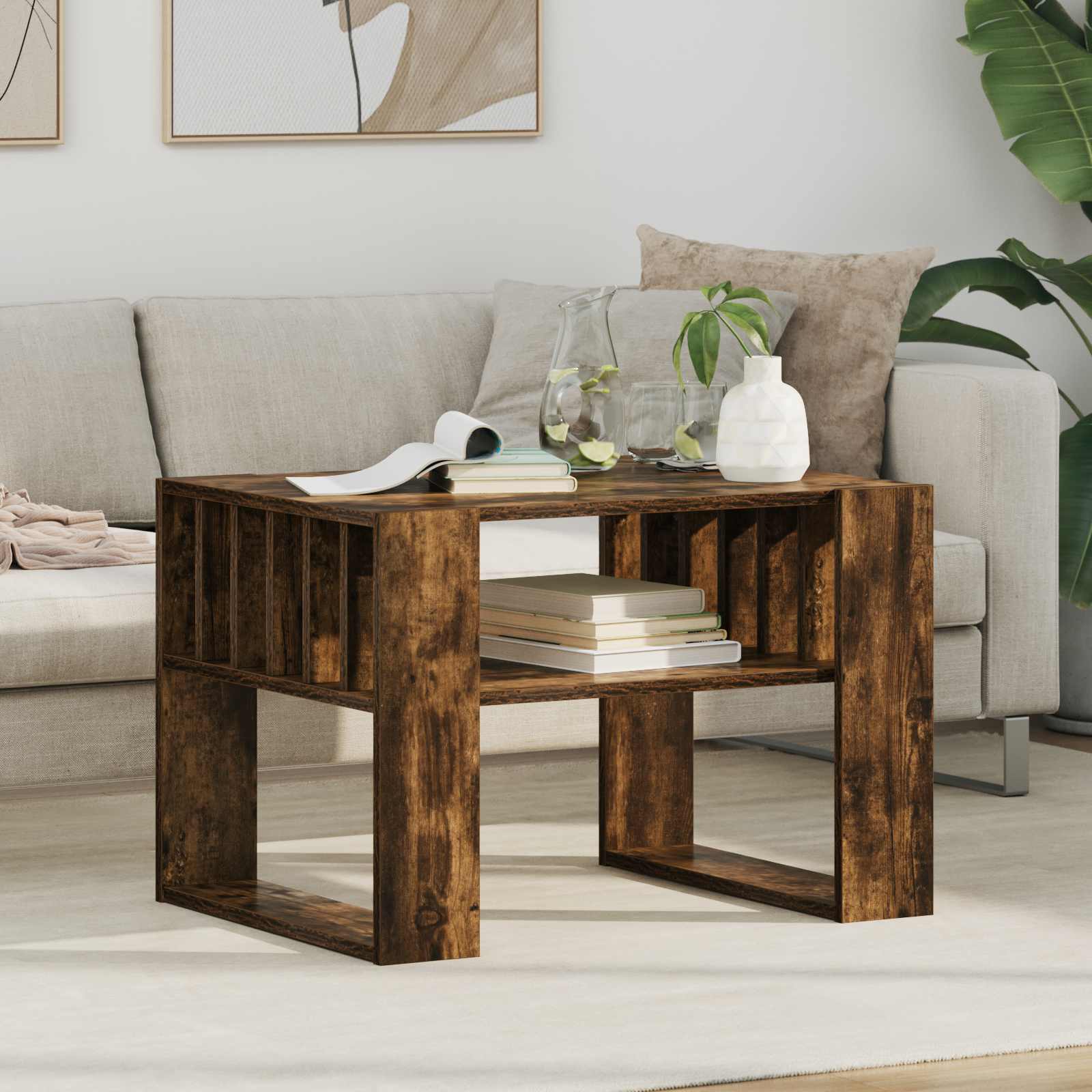 vidaXL Salontafel Wit 92 x 49,5 x 45 cm Bewerkt hout