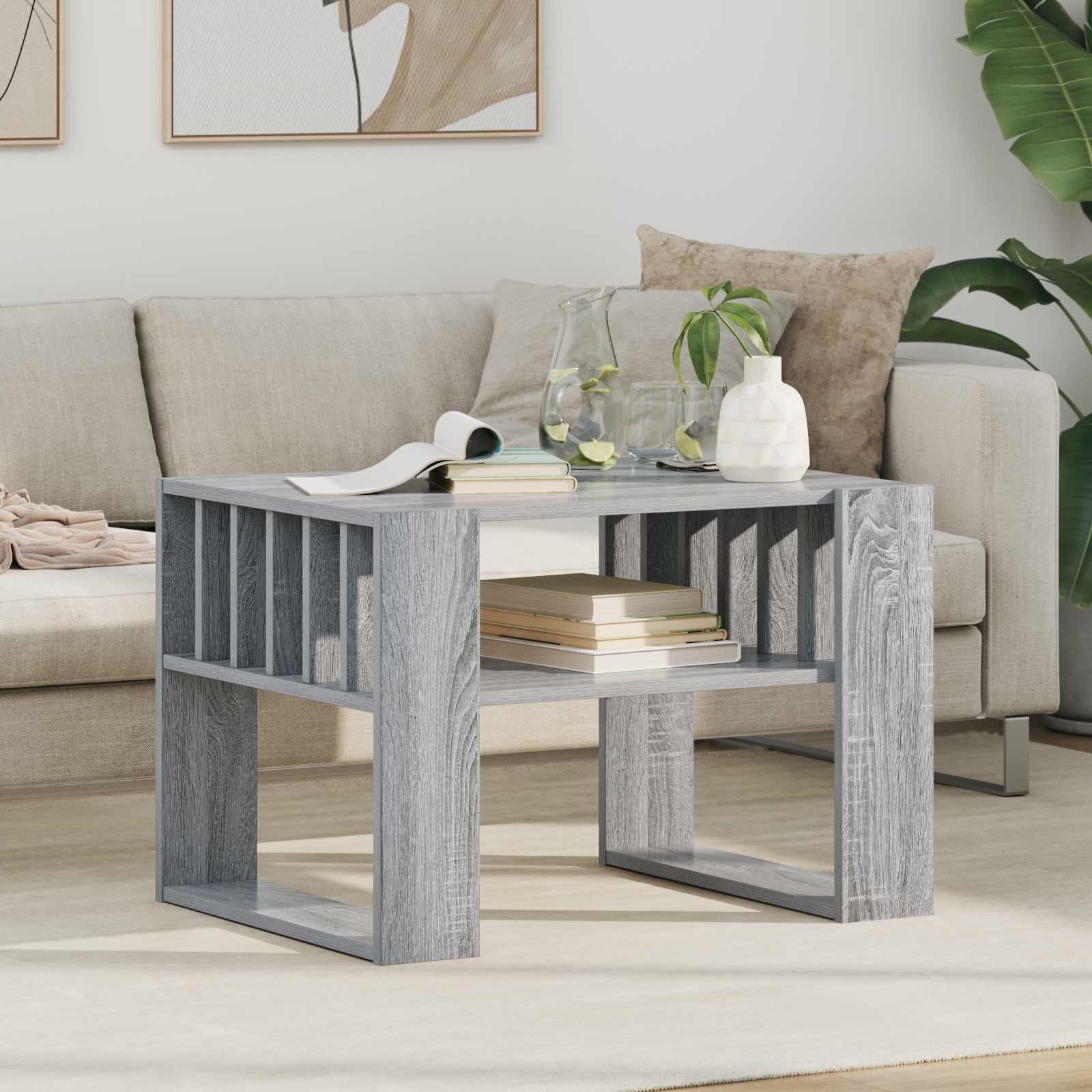 vidaXL Salontafel Wit 92 x 49,5 x 45 cm Bewerkt hout