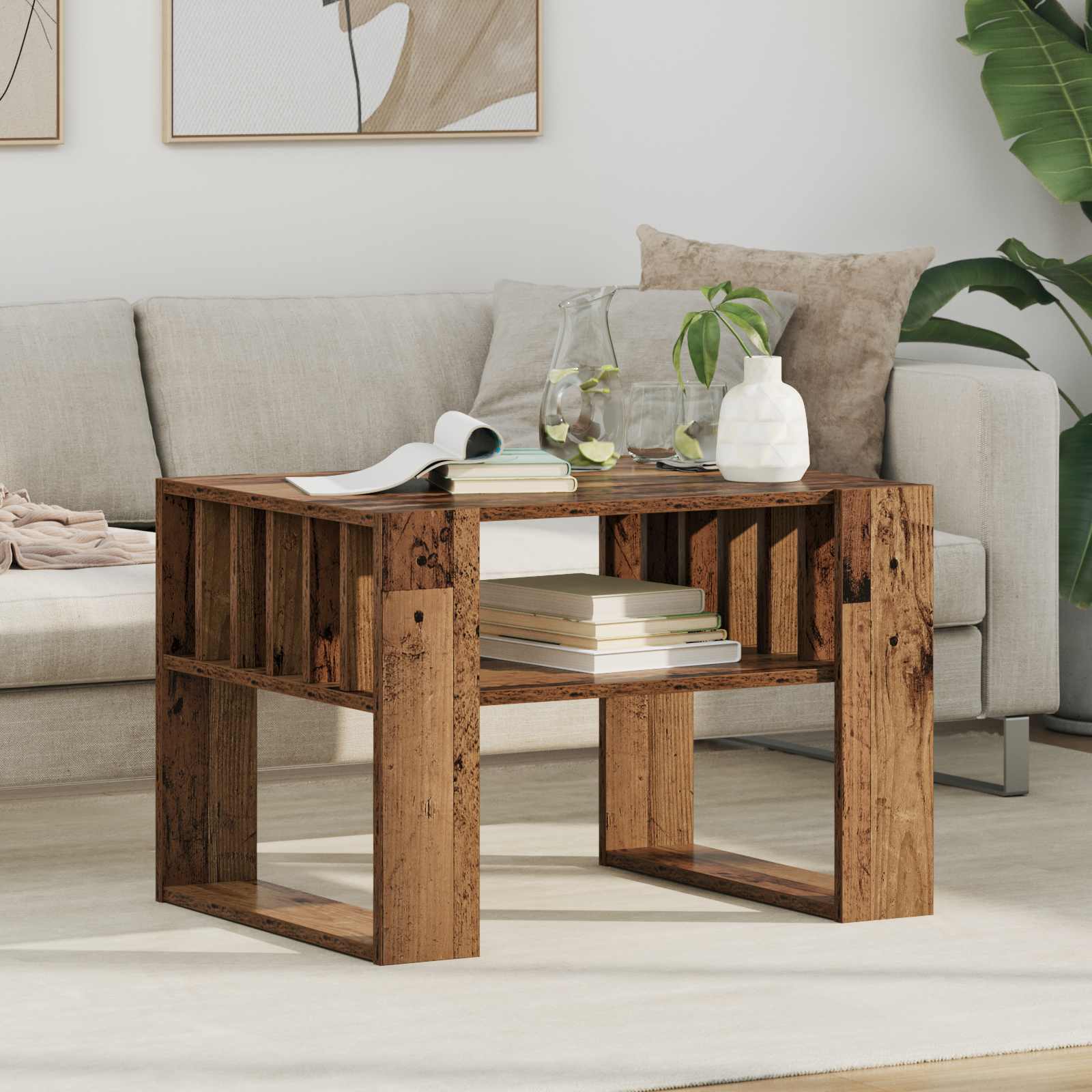 vidaXL Salontafel Wit 92 x 49,5 x 45 cm Bewerkt hout