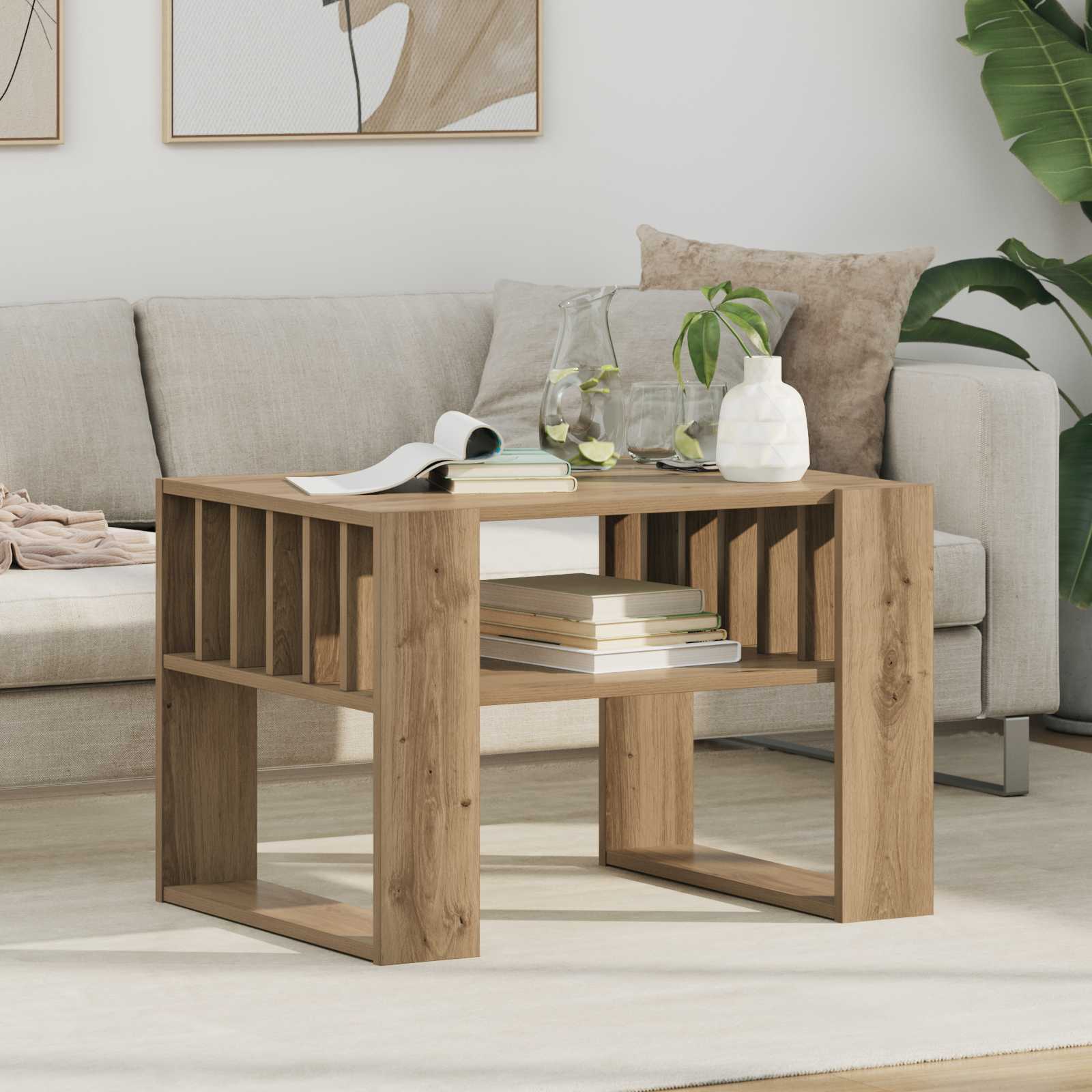 vidaXL Salontafel Wit 92 x 49,5 x 45 cm Bewerkt hout