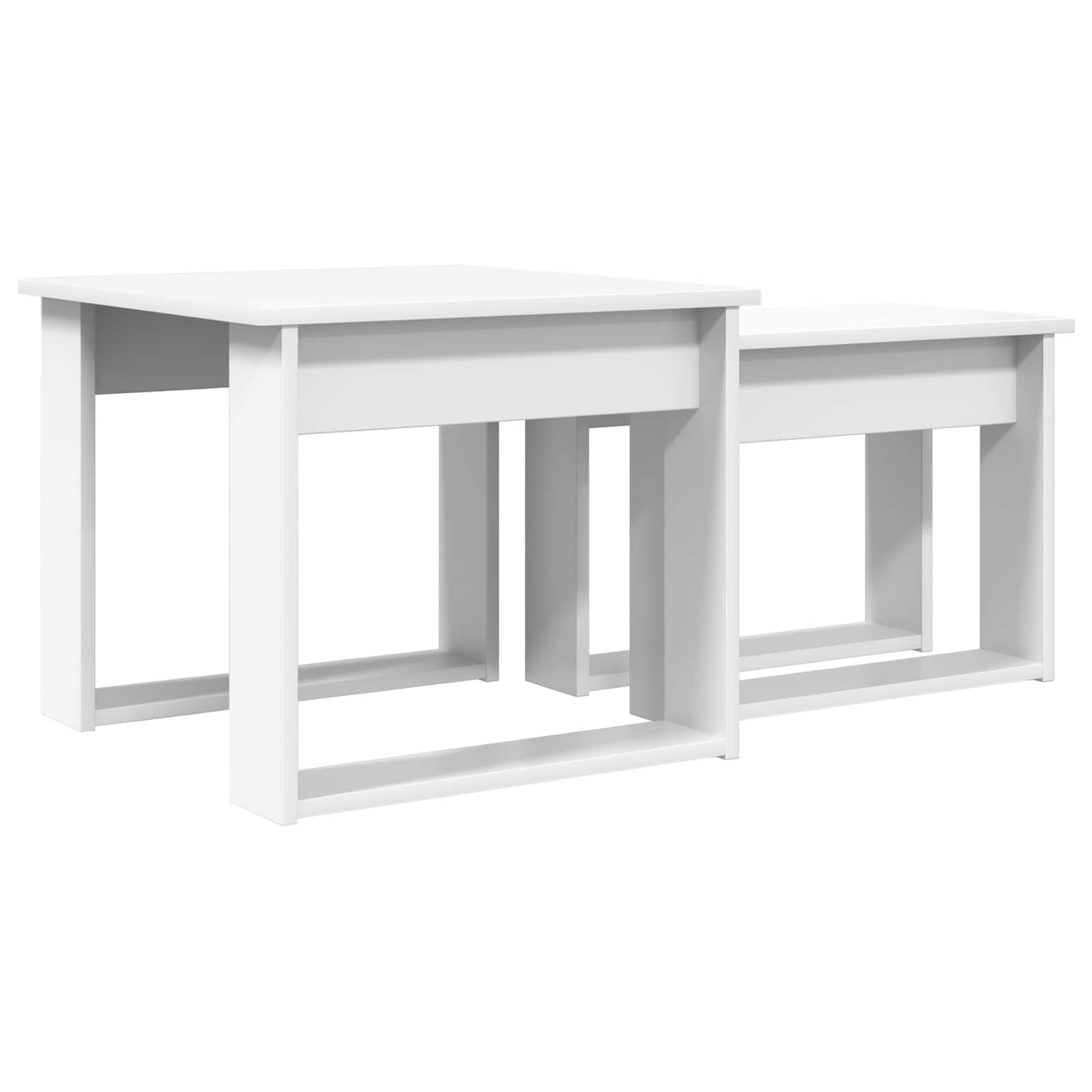 vidaXL Koffietafel Set 2 pcs Wit Bewerkt hout