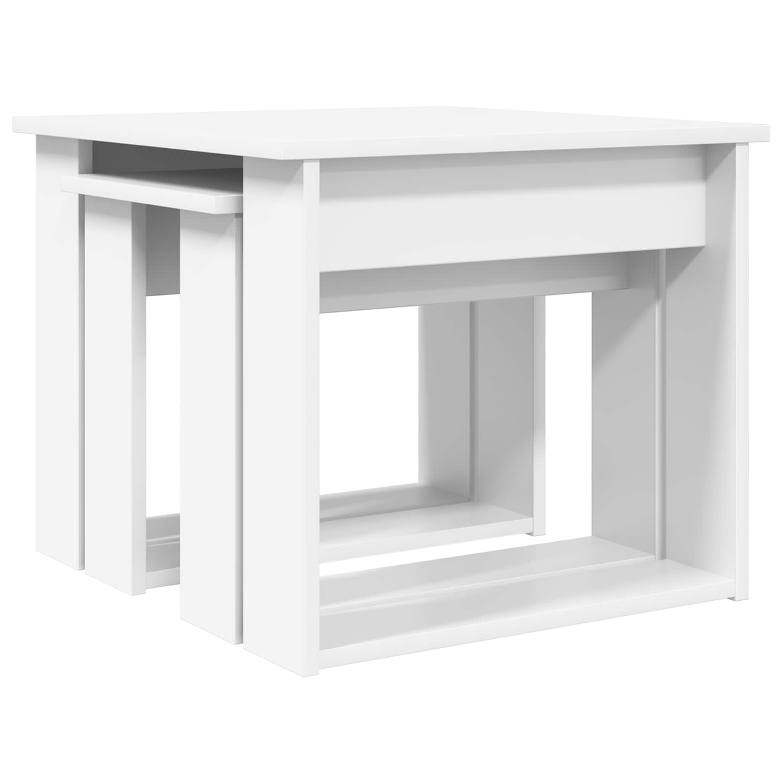 vidaXL Koffietafel Set 2 pcs Wit Bewerkt hout
