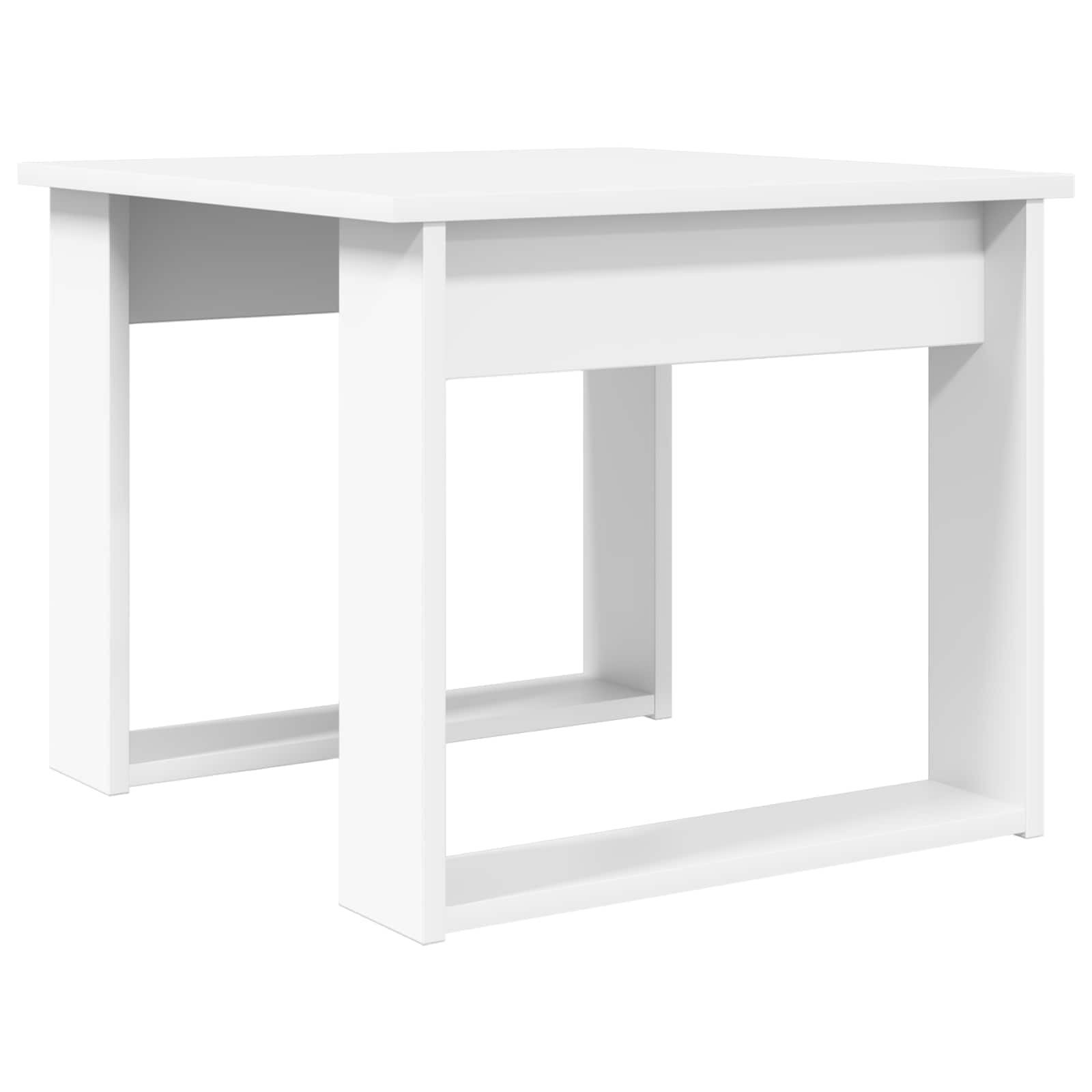 vidaXL Koffietafel Set 2 pcs Wit Bewerkt hout