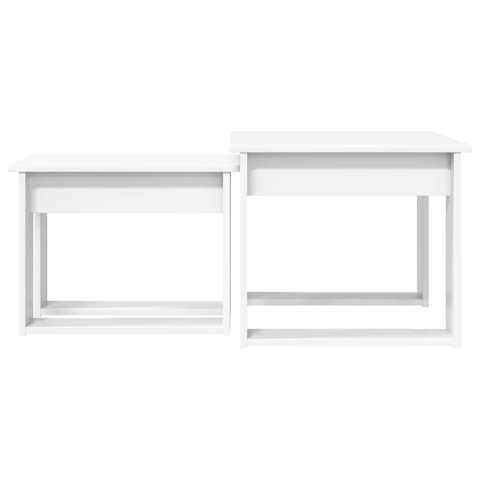vidaXL Koffietafel Set 2 pcs Wit Bewerkt hout