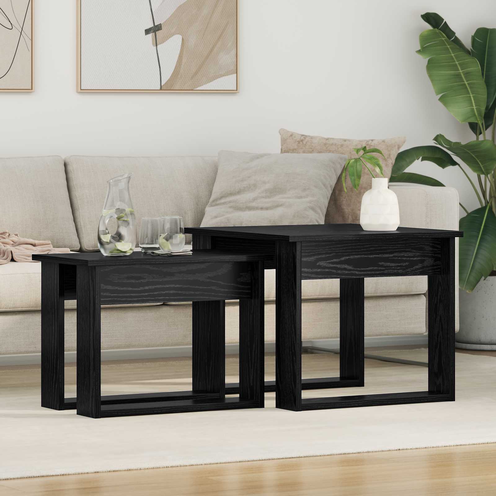 vidaXL Koffietafel Set 2 pcs Wit Bewerkt hout