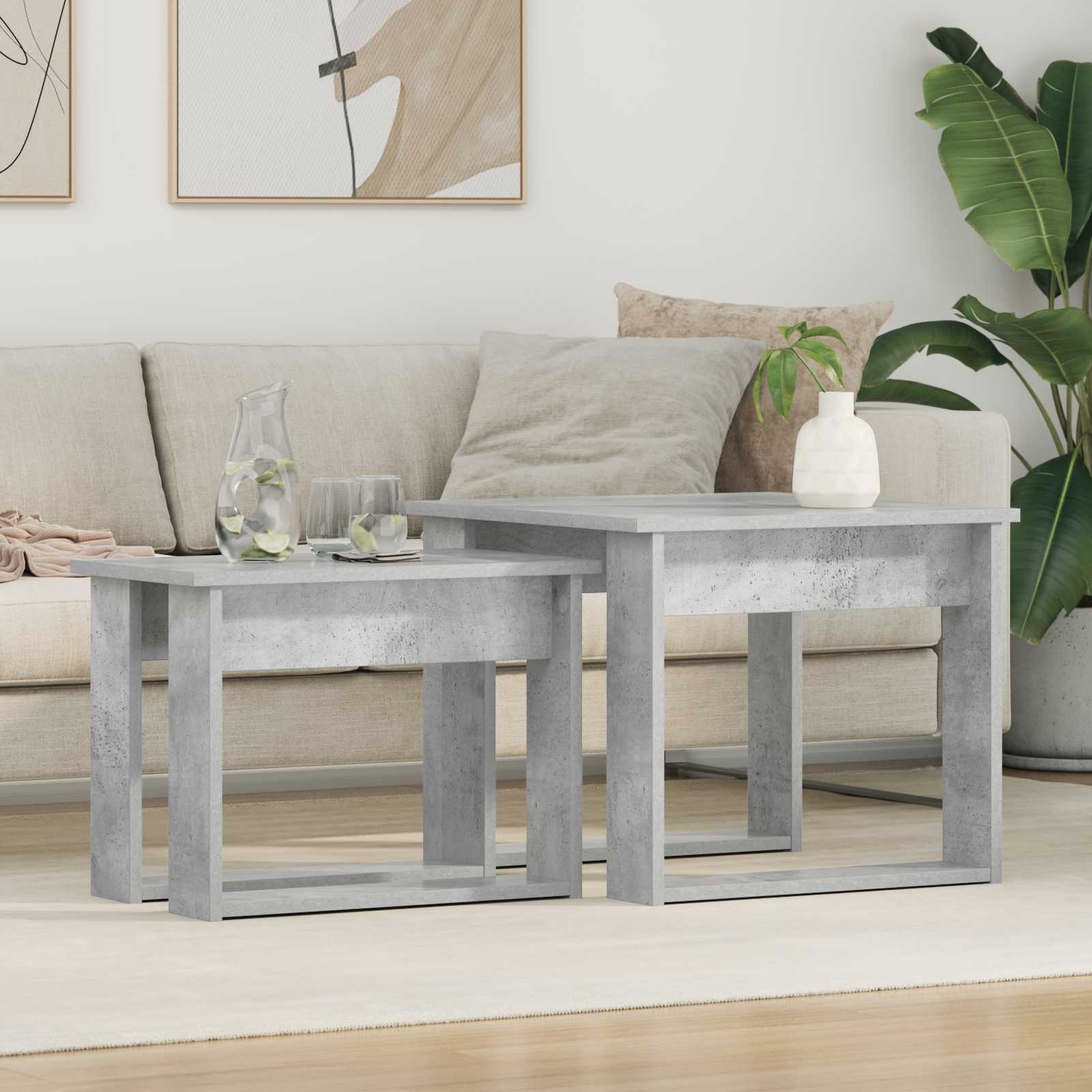 vidaXL Koffietafel Set 2 pcs Wit Bewerkt hout