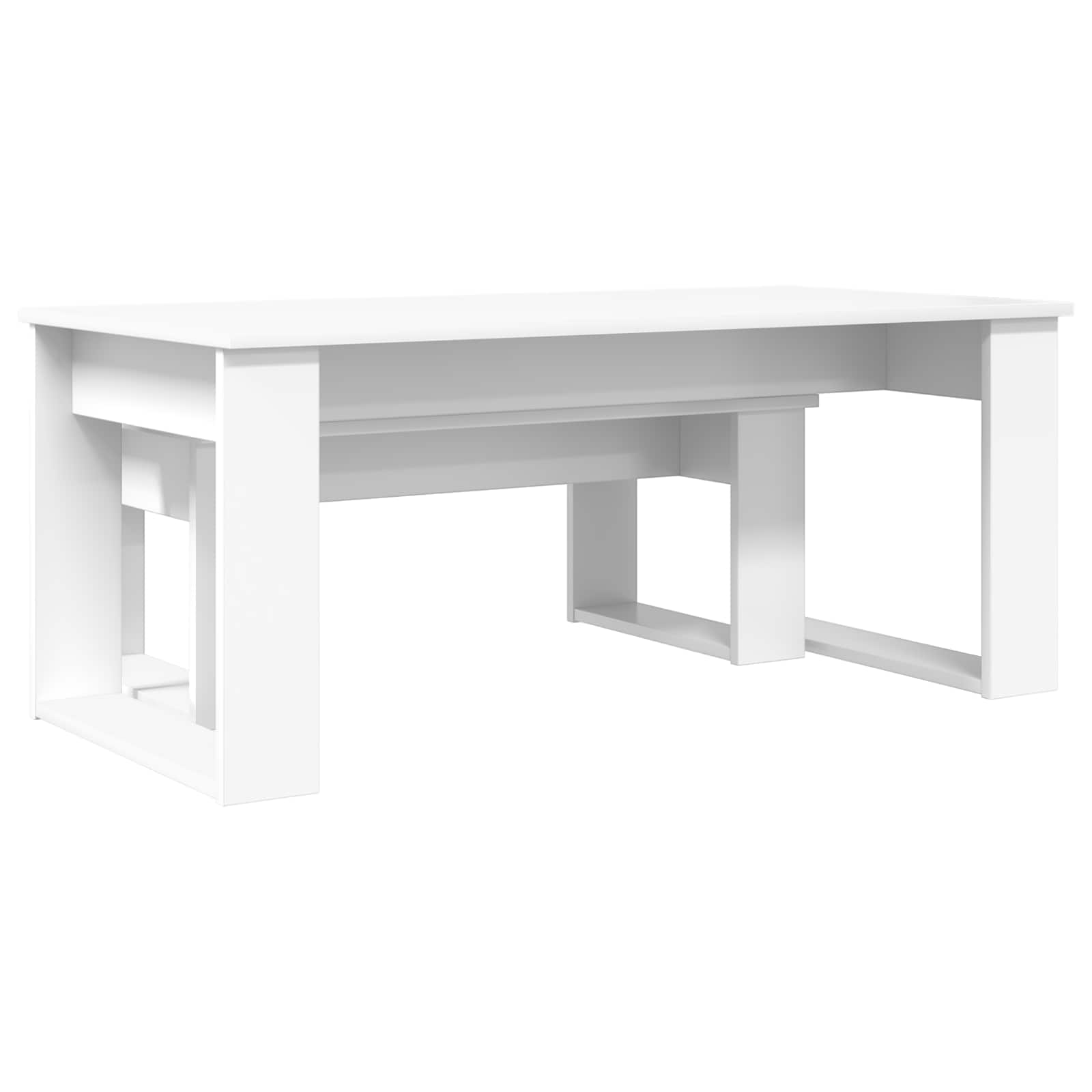 vidaXL Koffietafel Set 2 pcs Wit Bewerkt hout