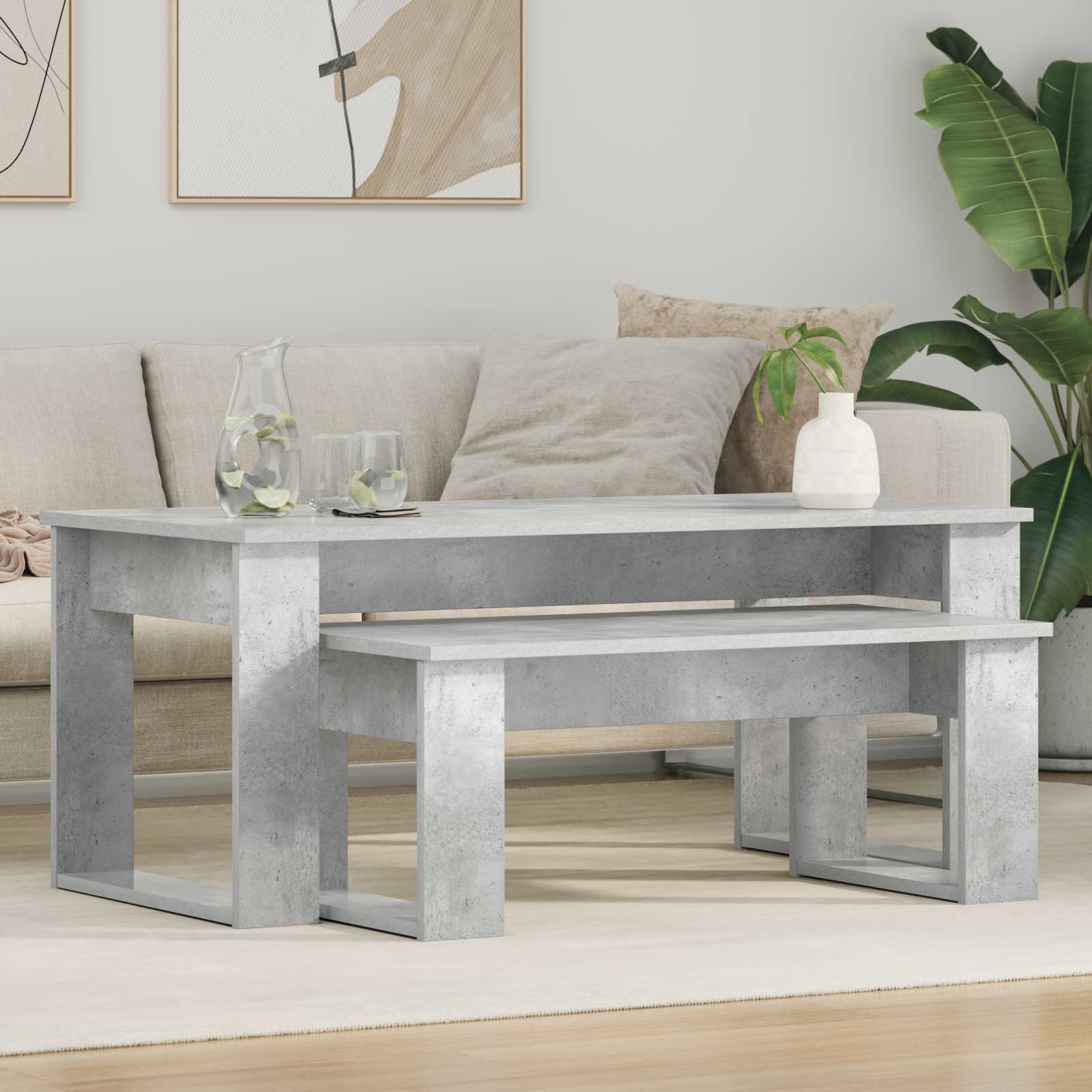 vidaXL Koffietafel Set 2 pcs Wit Bewerkt hout
