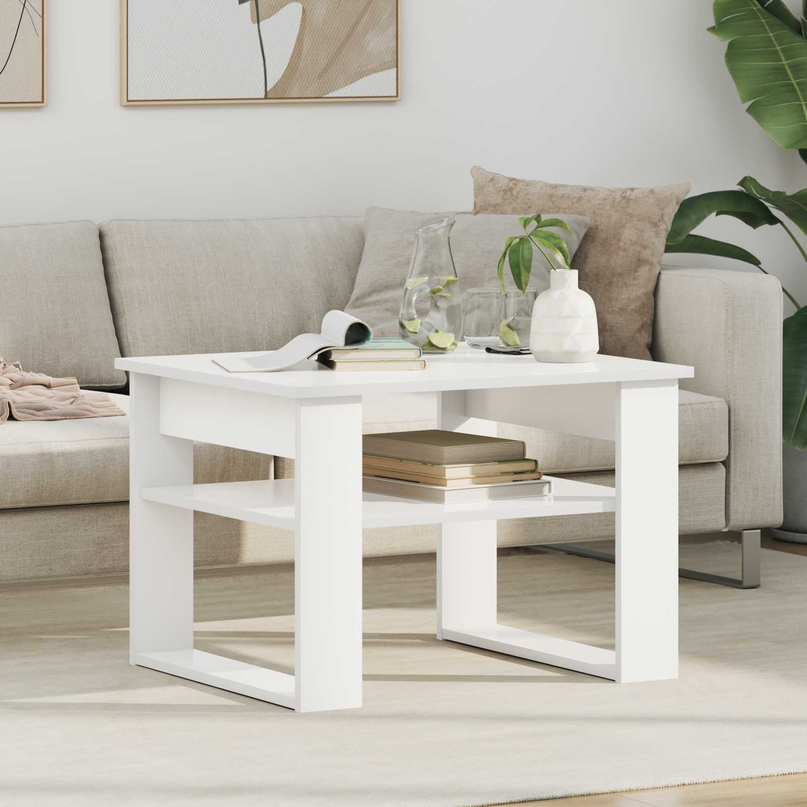 vidaXL Salontafel met opslag Wit 64 x 54 x 44 cm Bewerkt hout