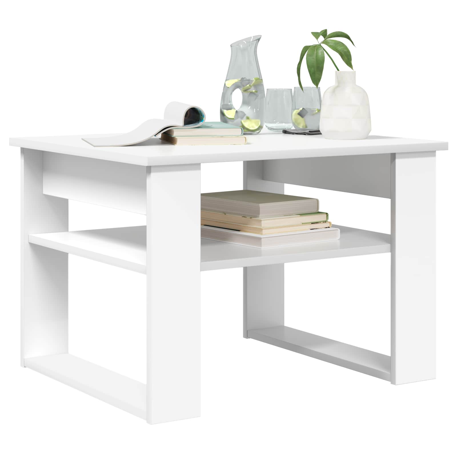 vidaXL Salontafel met opslag Wit 64 x 54 x 44 cm Bewerkt hout