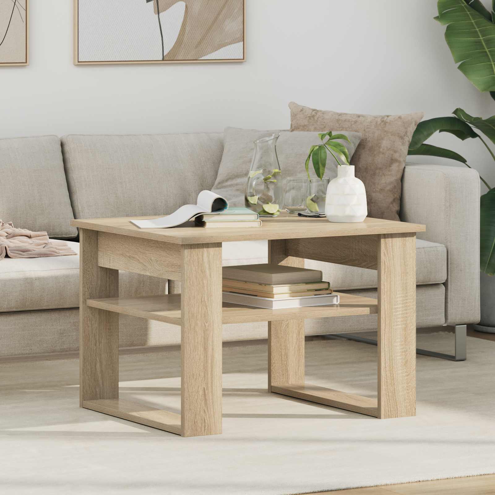 vidaXL Salontafel met opslag Wit 64 x 54 x 44 cm Bewerkt hout
