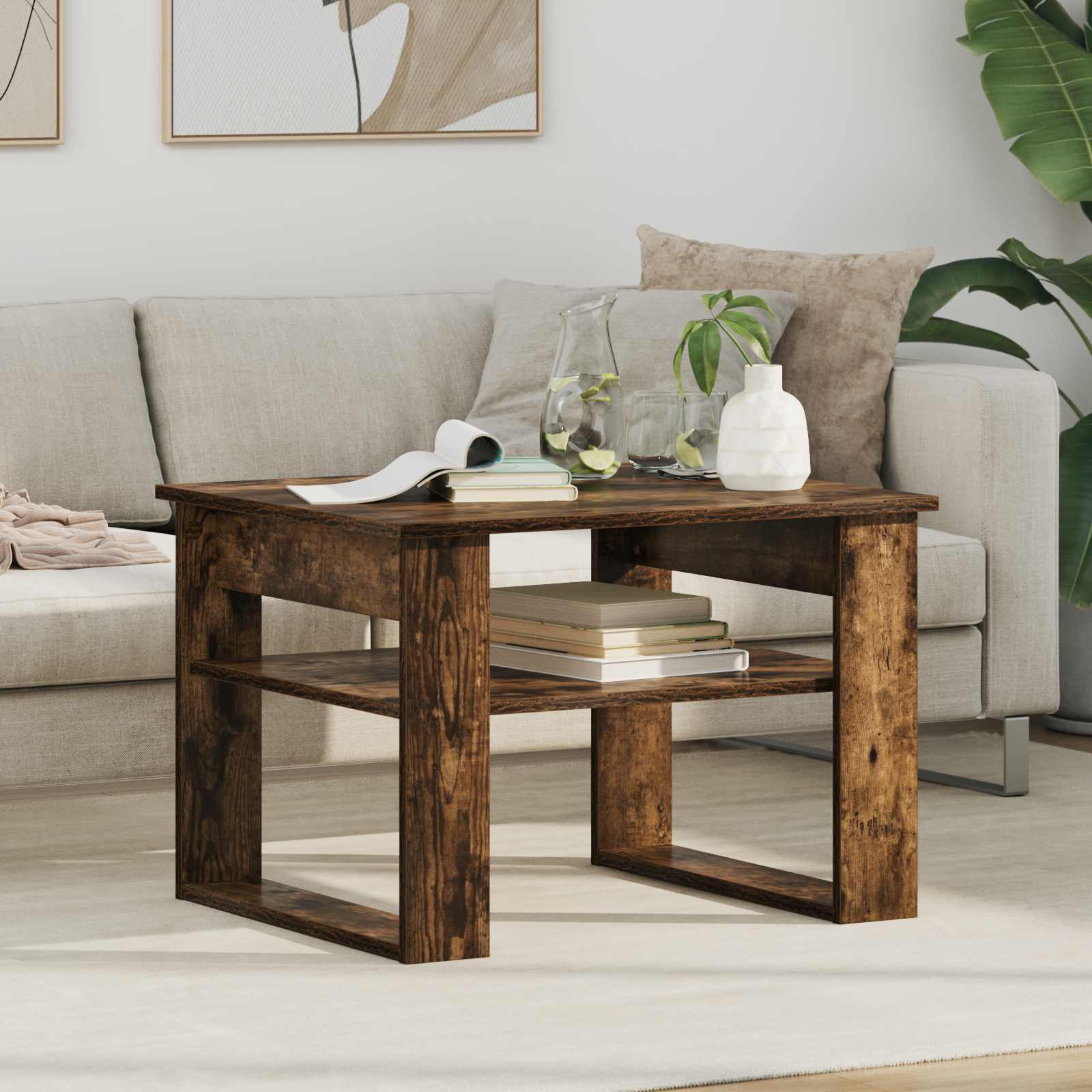 vidaXL Salontafel met opslag Wit 64 x 54 x 44 cm Bewerkt hout