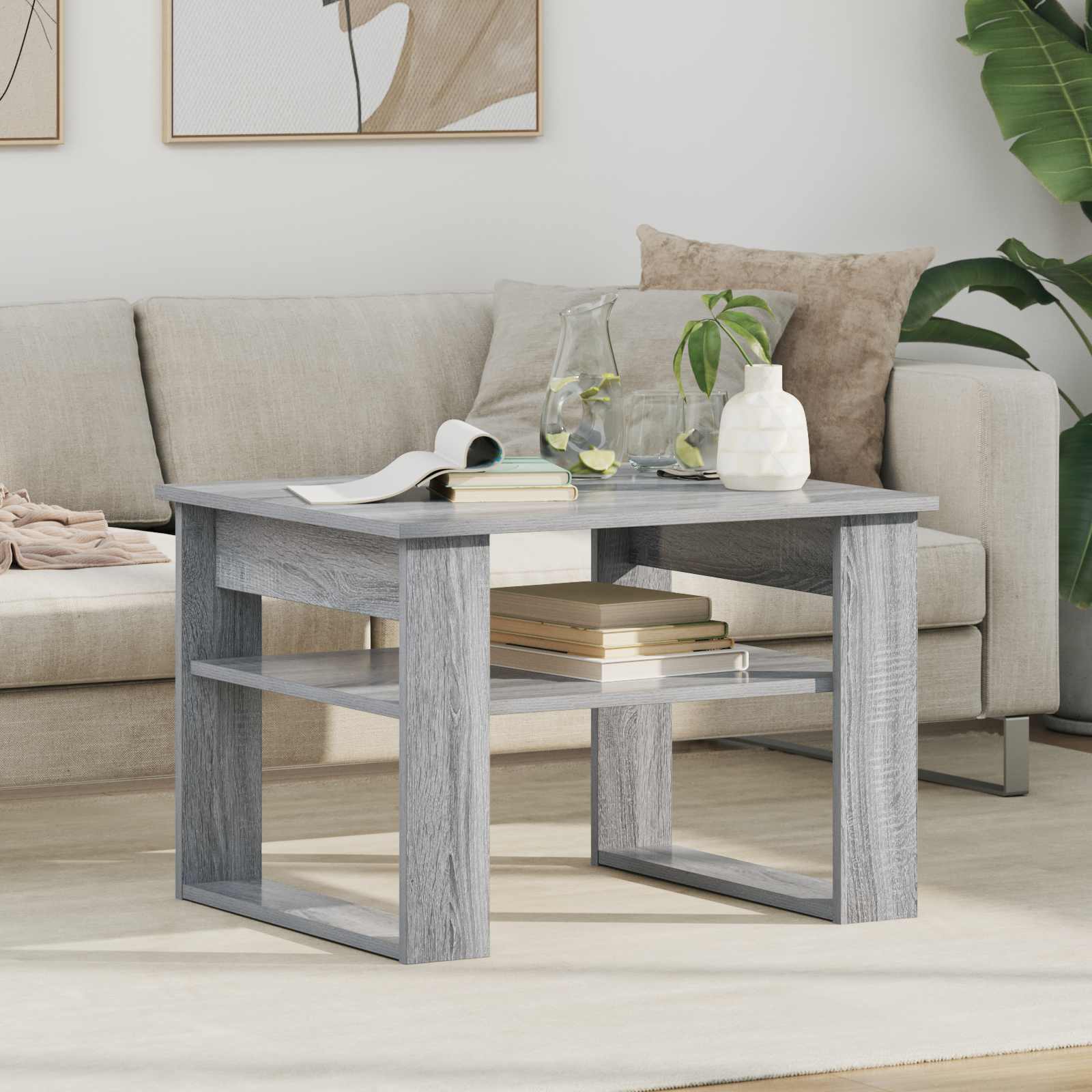 vidaXL Salontafel met opslag Wit 64 x 54 x 44 cm Bewerkt hout
