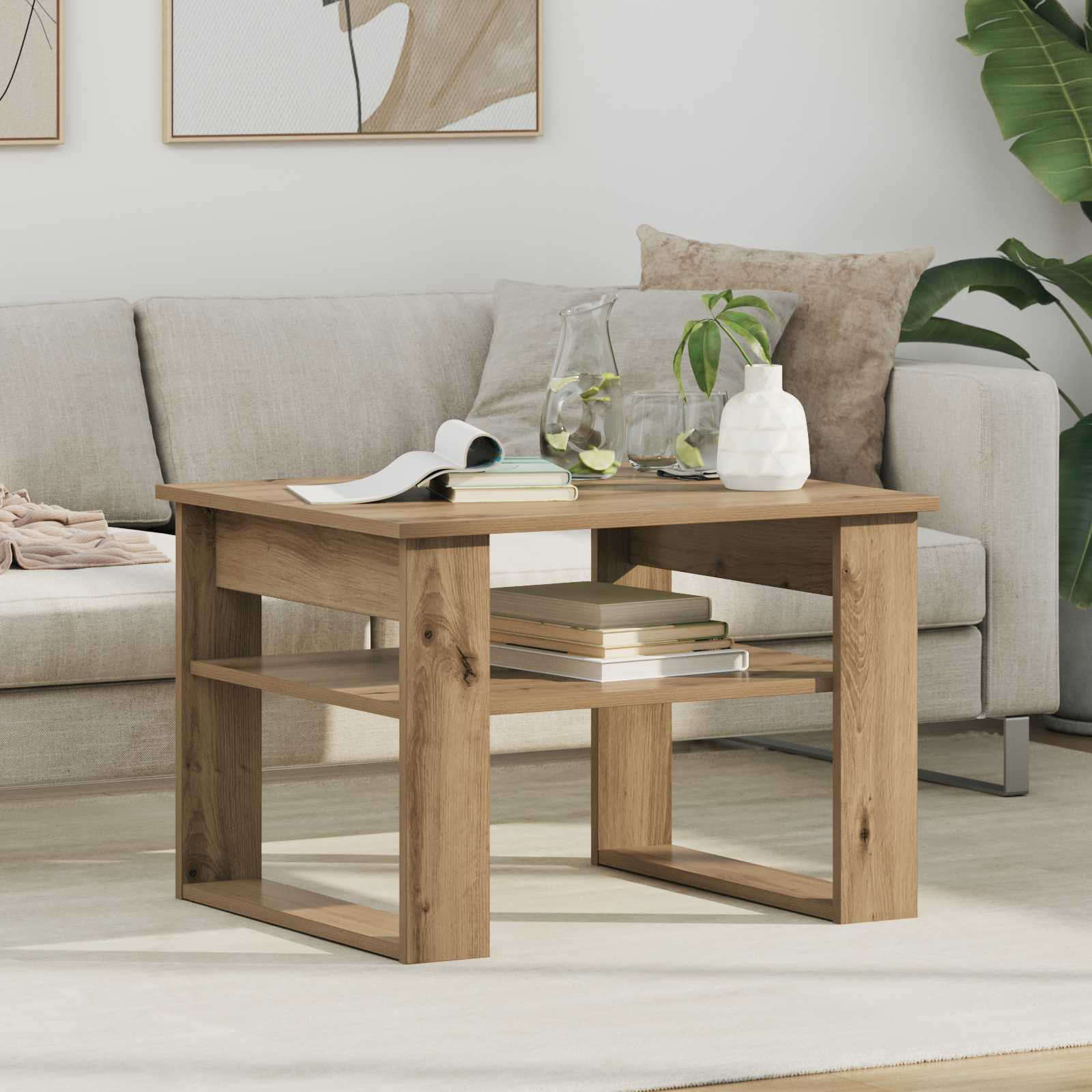 vidaXL Salontafel met opslag Wit 64 x 54 x 44 cm Bewerkt hout