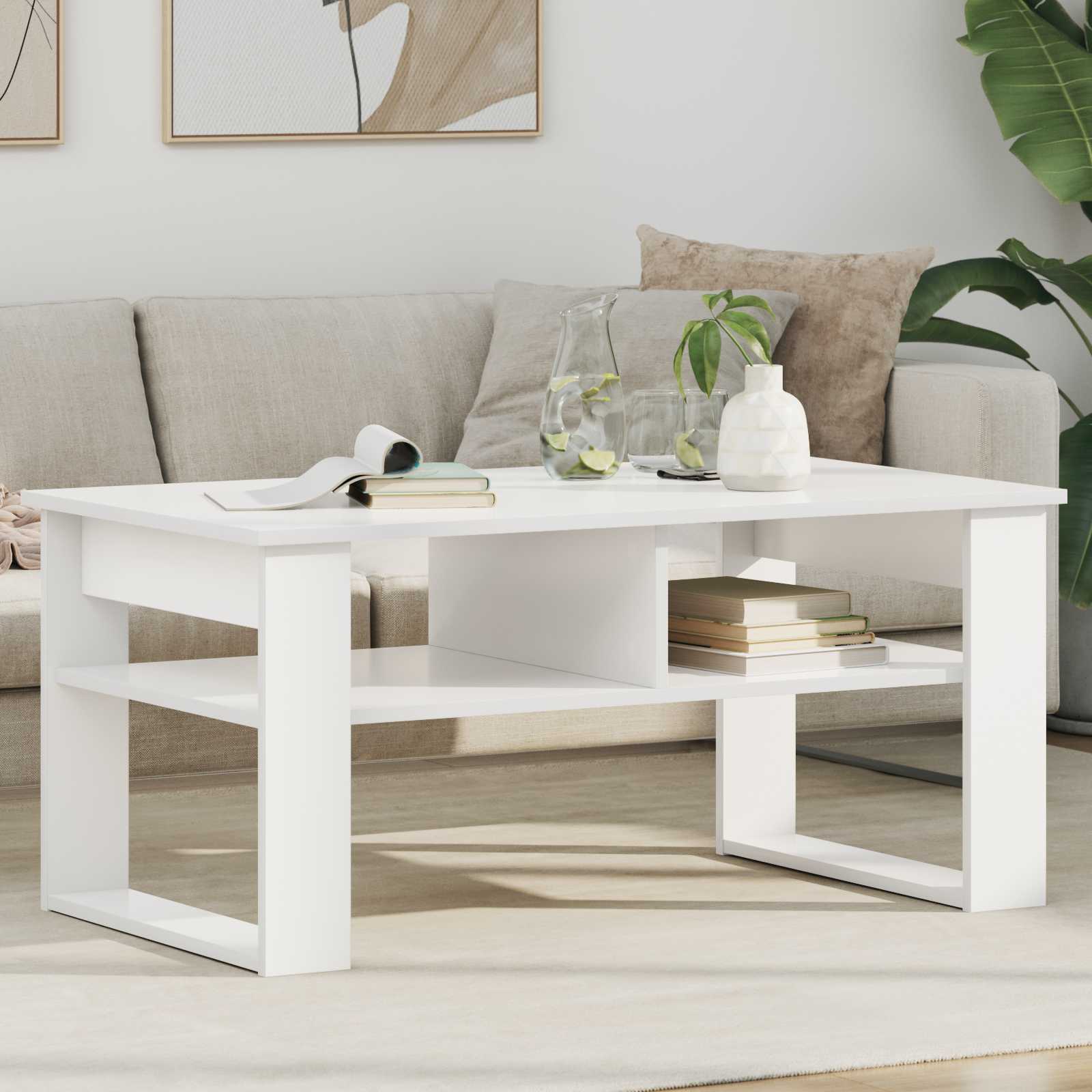 vidaXL Salontafel met opslag Wit 64 x 54 x 44 cm Bewerkt hout