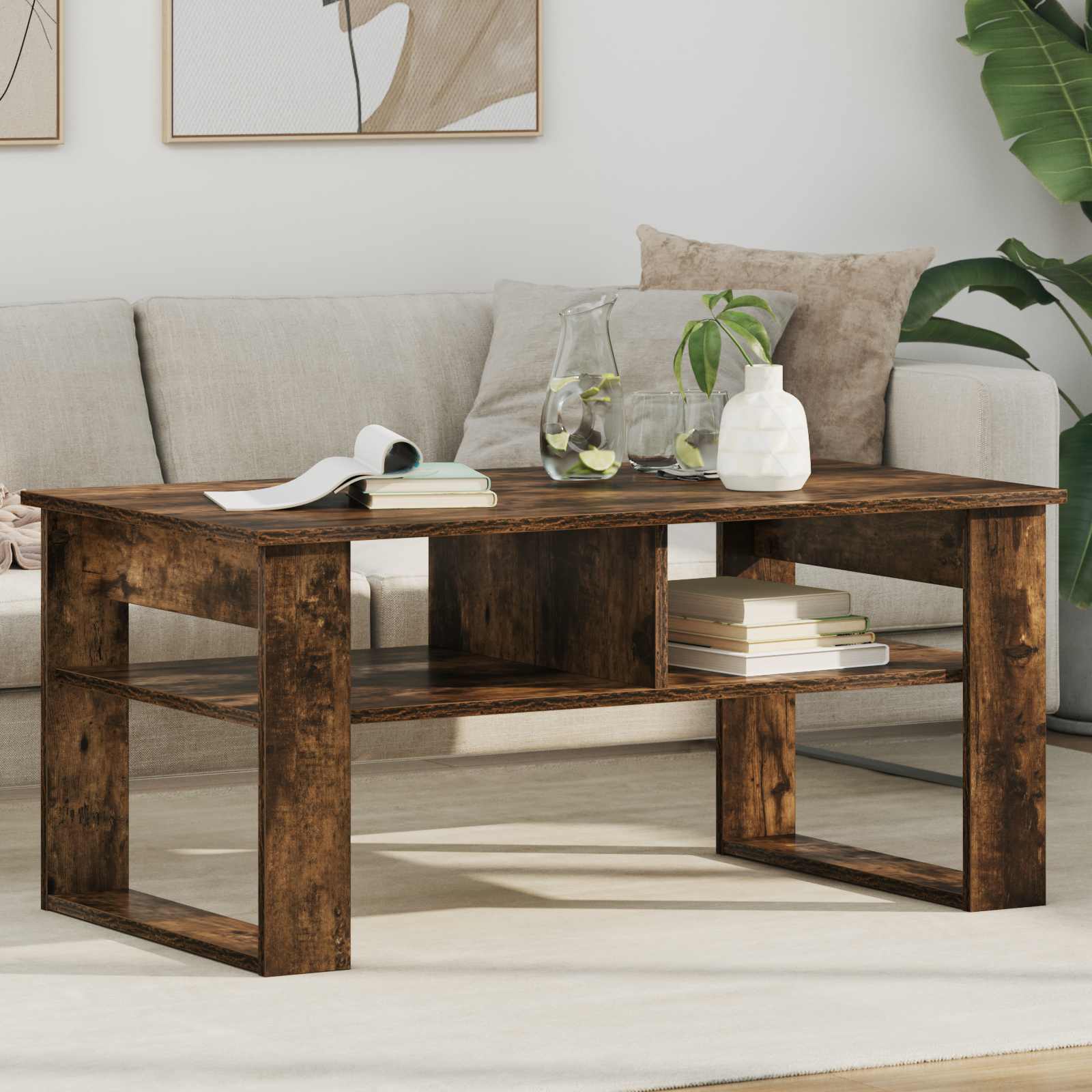vidaXL Salontafel met opslag Wit 64 x 54 x 44 cm Bewerkt hout