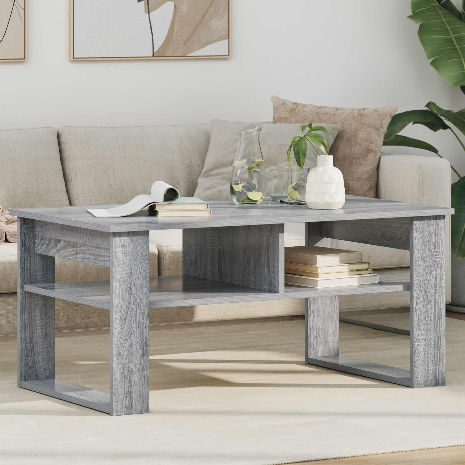 vidaXL Salontafel met opslag Wit 64 x 54 x 44 cm Bewerkt hout