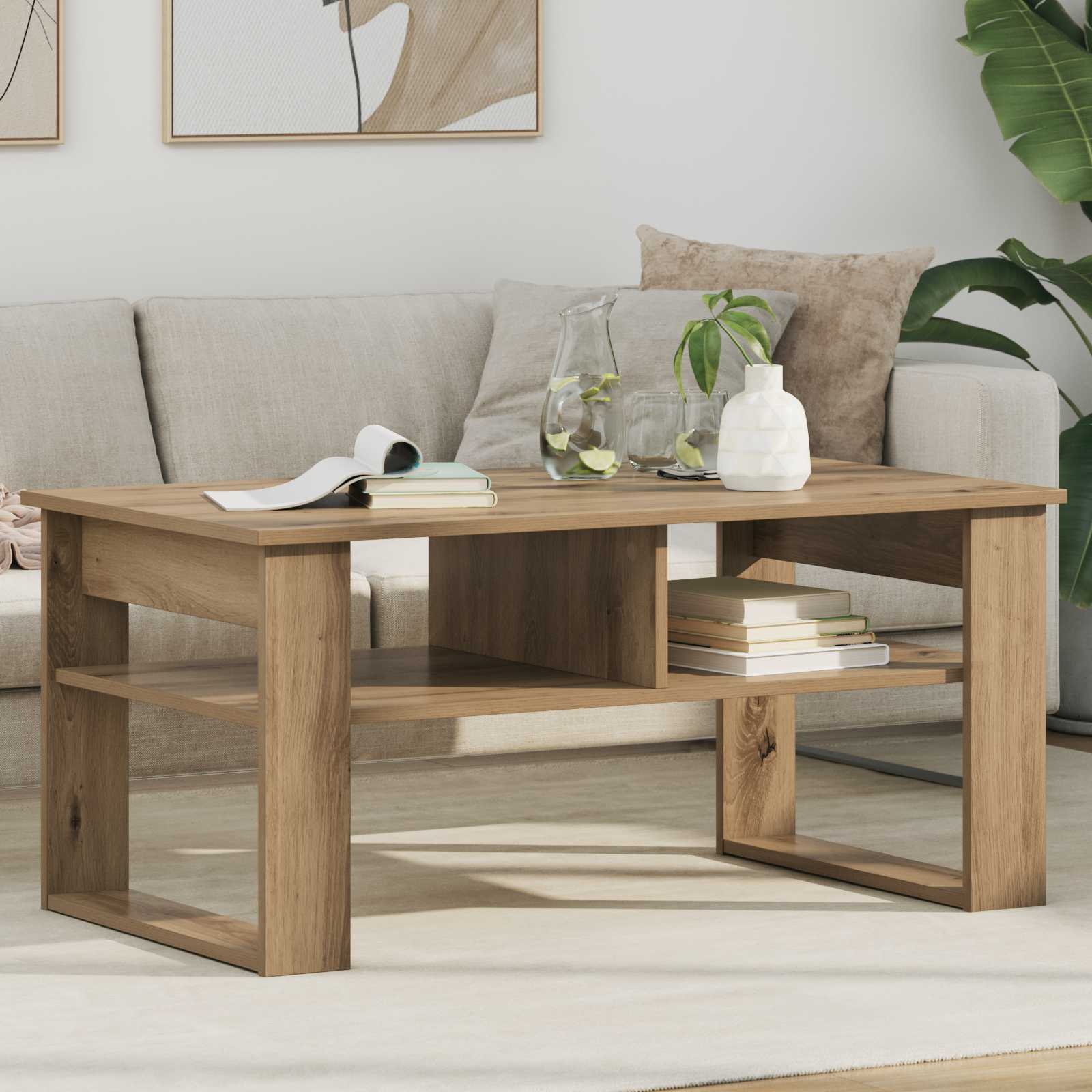 vidaXL Salontafel met opslag Wit 64 x 54 x 44 cm Bewerkt hout