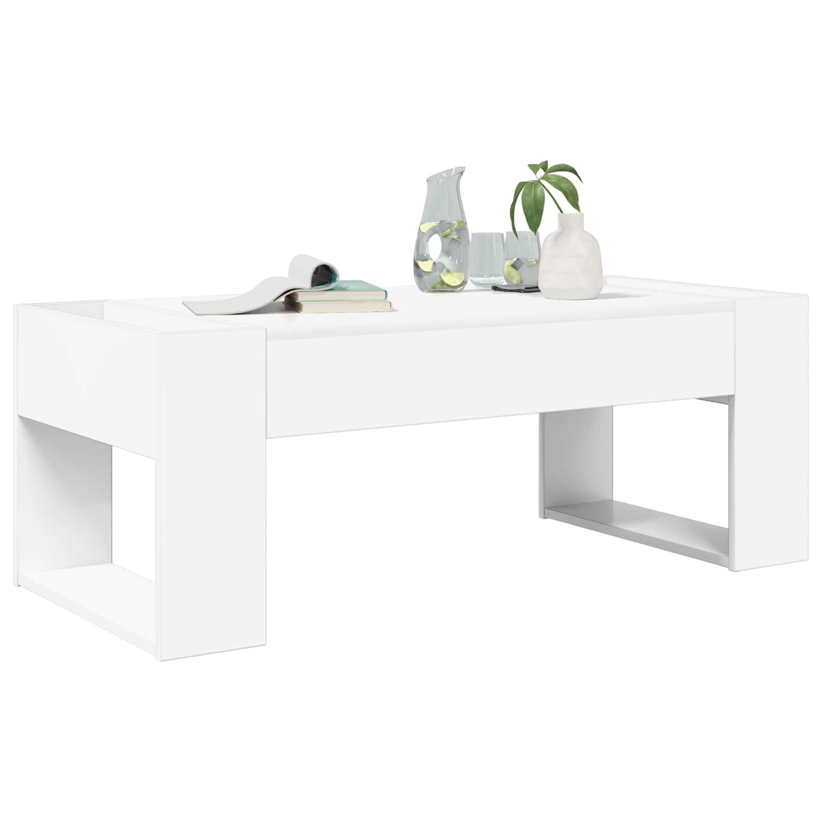 vidaXL Salontafel Wit 110 x 50 x 41 cm Bewerkt hout