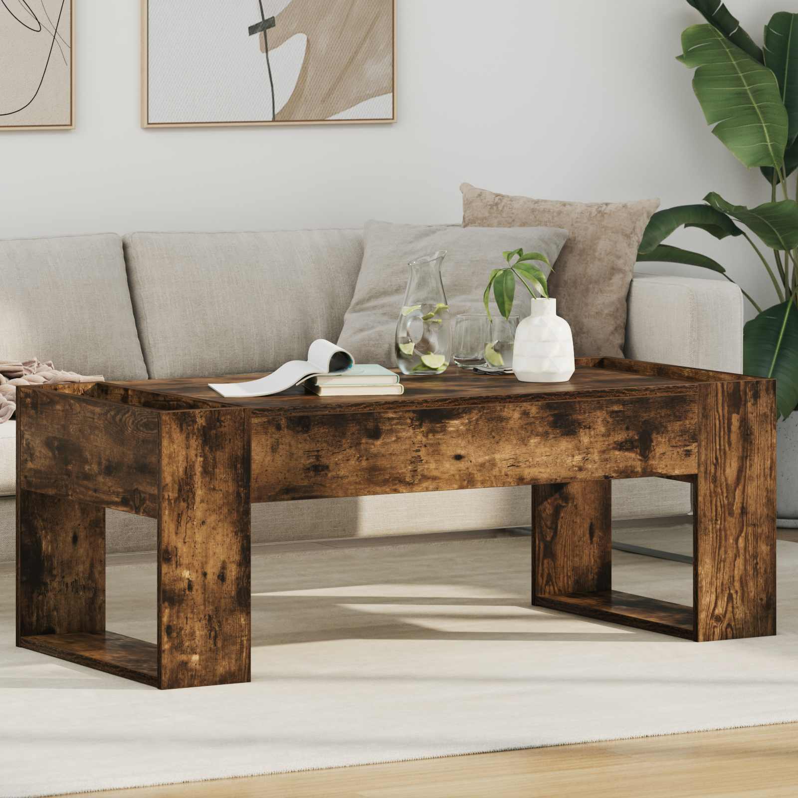 vidaXL Salontafel Wit 110 x 50 x 41 cm Bewerkt hout