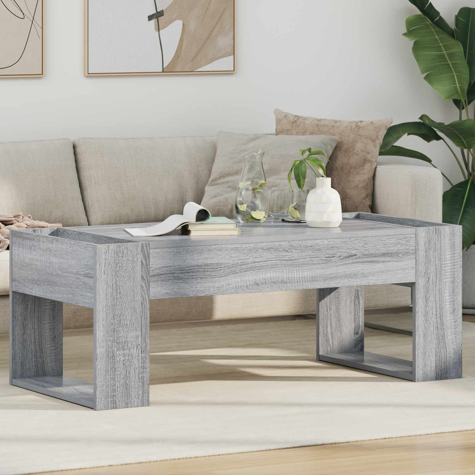 vidaXL Salontafel Wit 110 x 50 x 41 cm Bewerkt hout