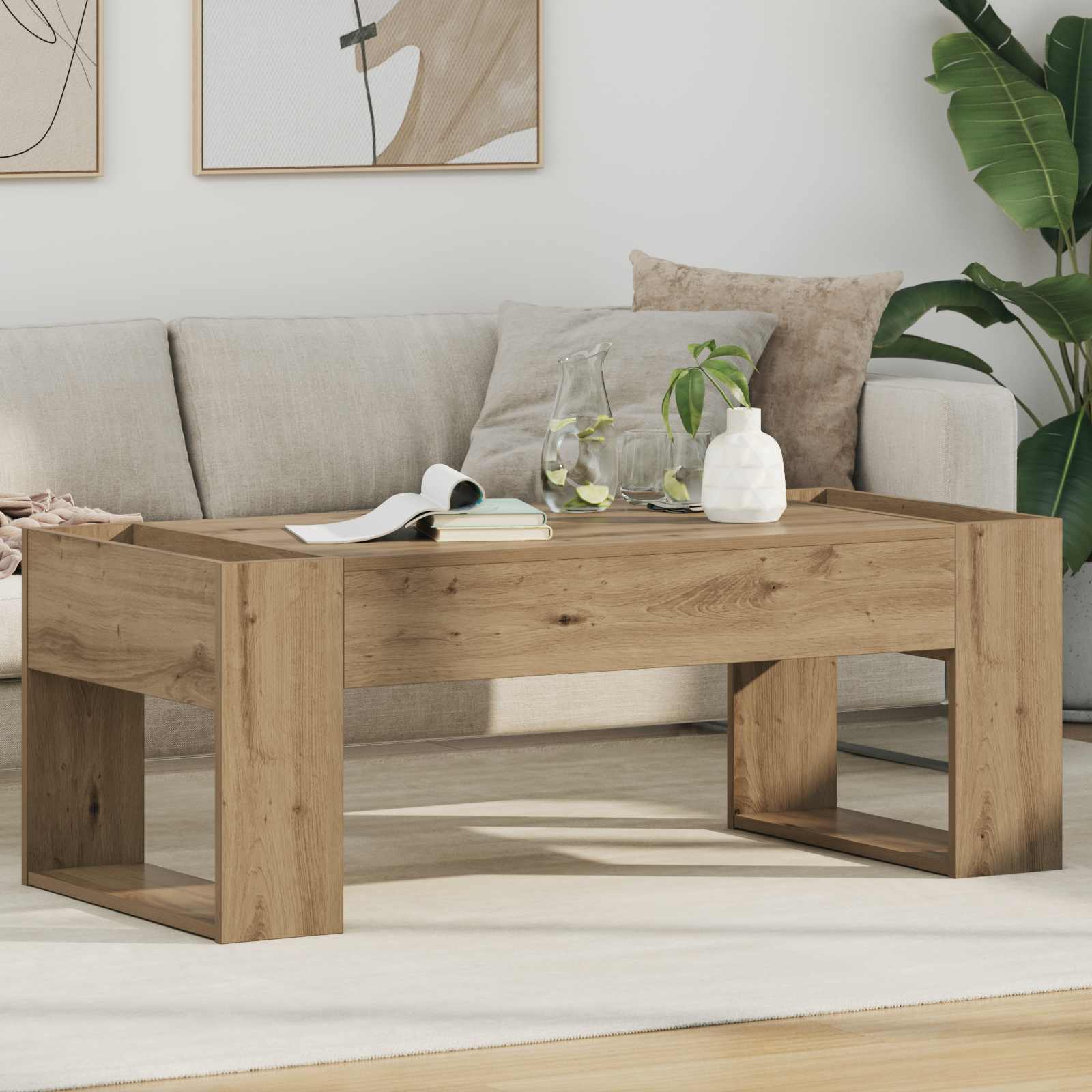 vidaXL Salontafel Wit 110 x 50 x 41 cm Bewerkt hout