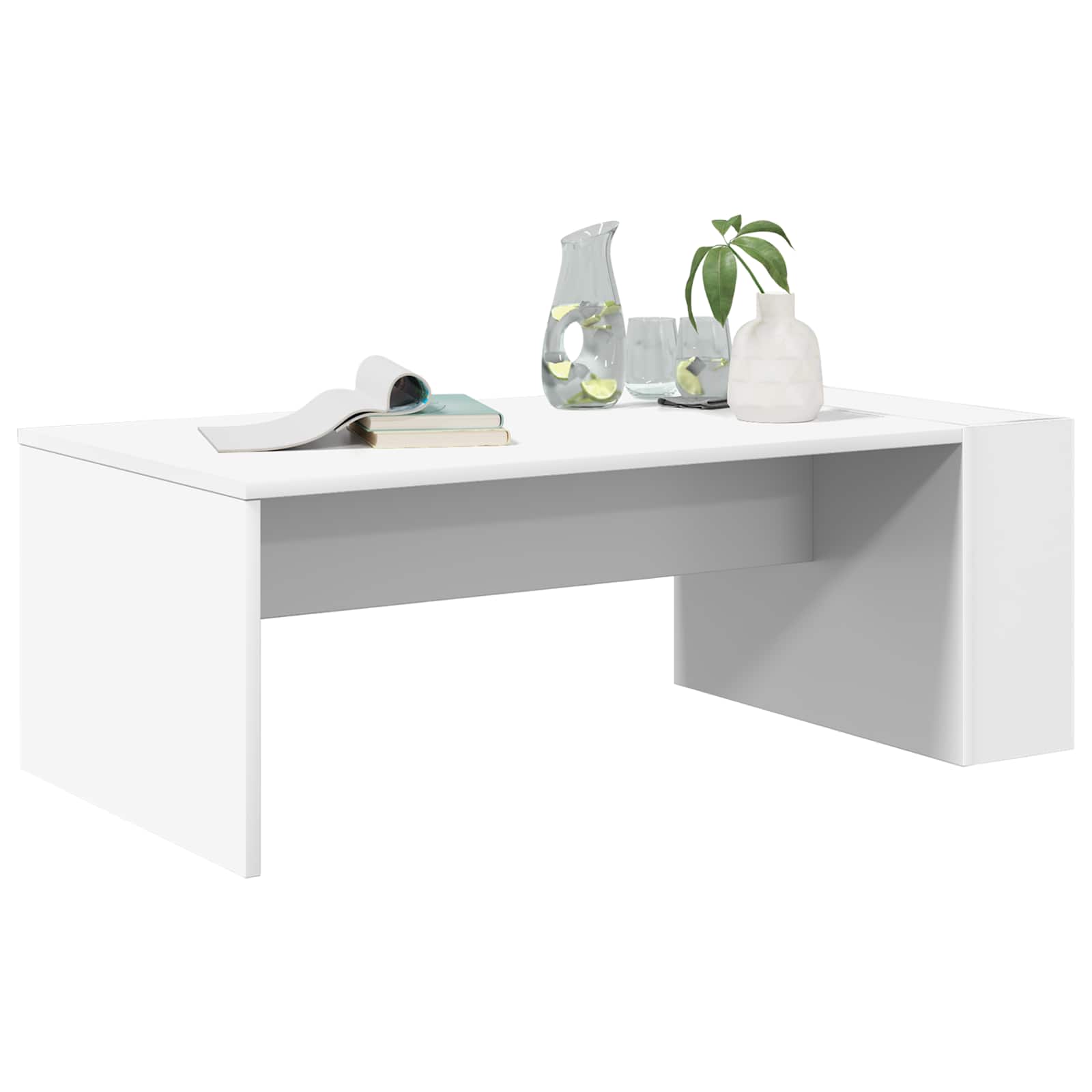 vidaXL Salontafel Wit 95 x 50 x 34 cm Bewerkt hout